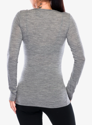 Дамски суичър Icebreaker Siren L/S Sweetheart - gritstone hthr