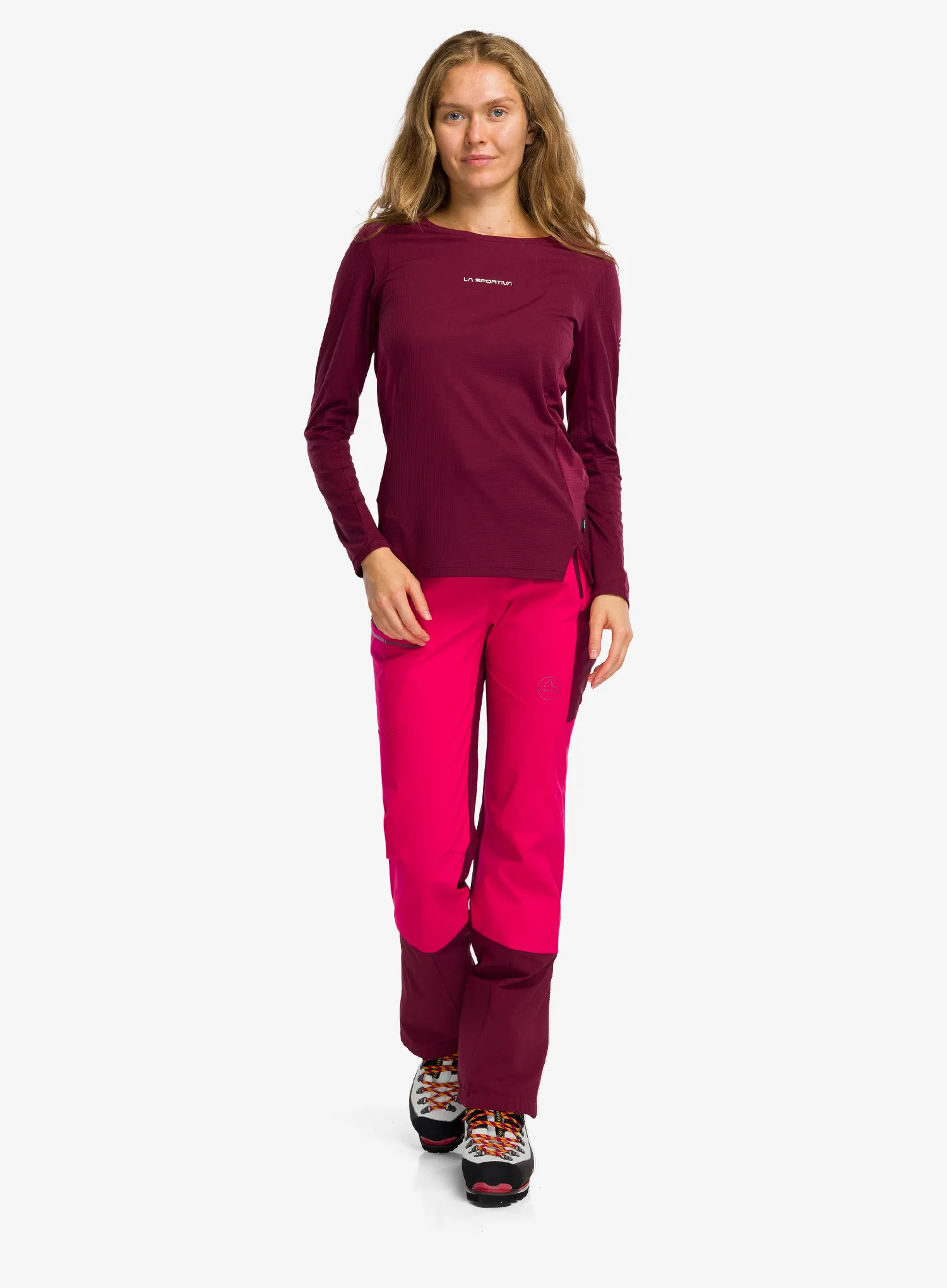 Дамски суичър La Sportiva Beyond Longsleeve - redwood/chalk