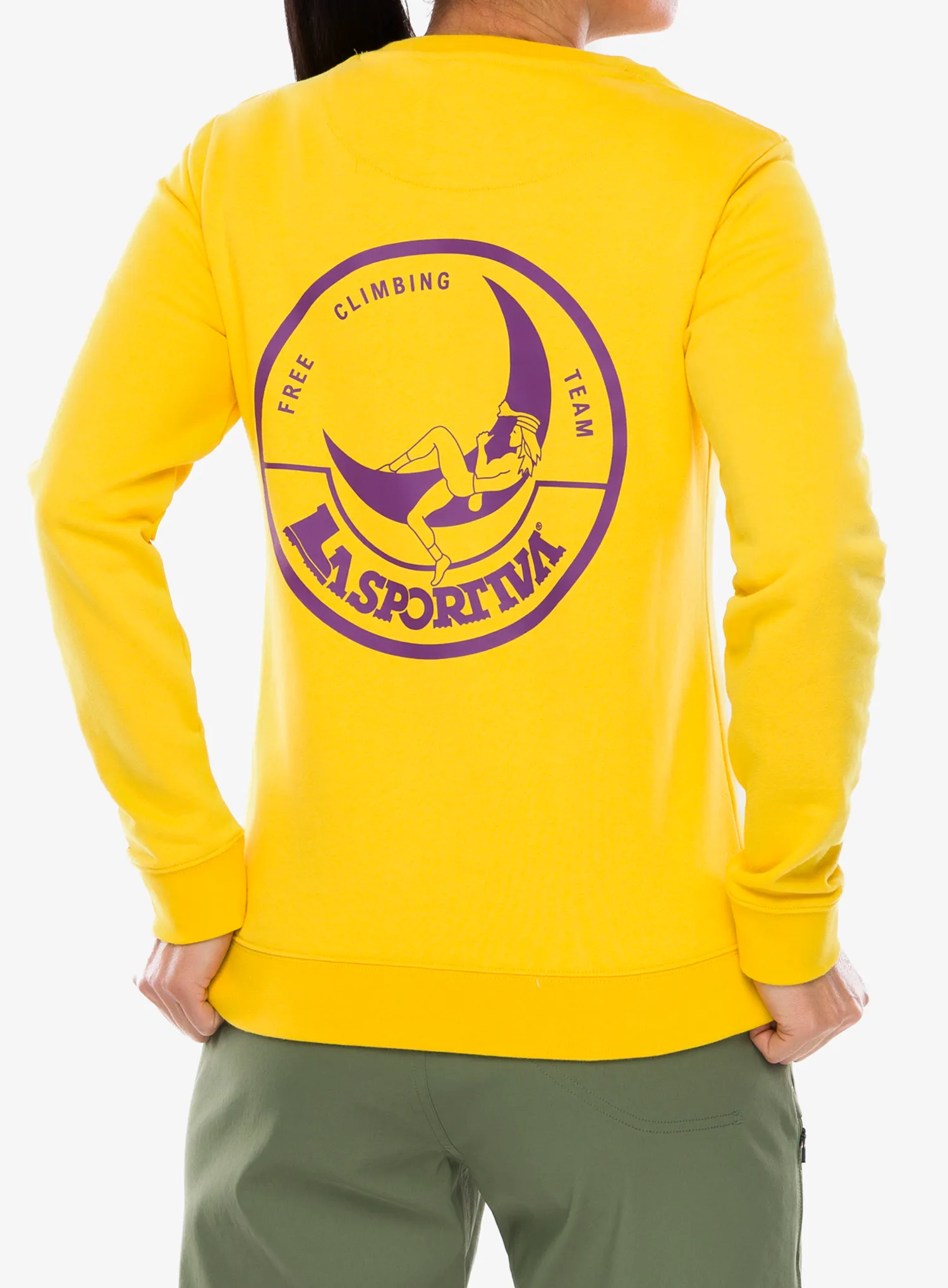 Дамски суичър La Sportiva Climbing on the Moon Sweatshirt - yellow/violet
