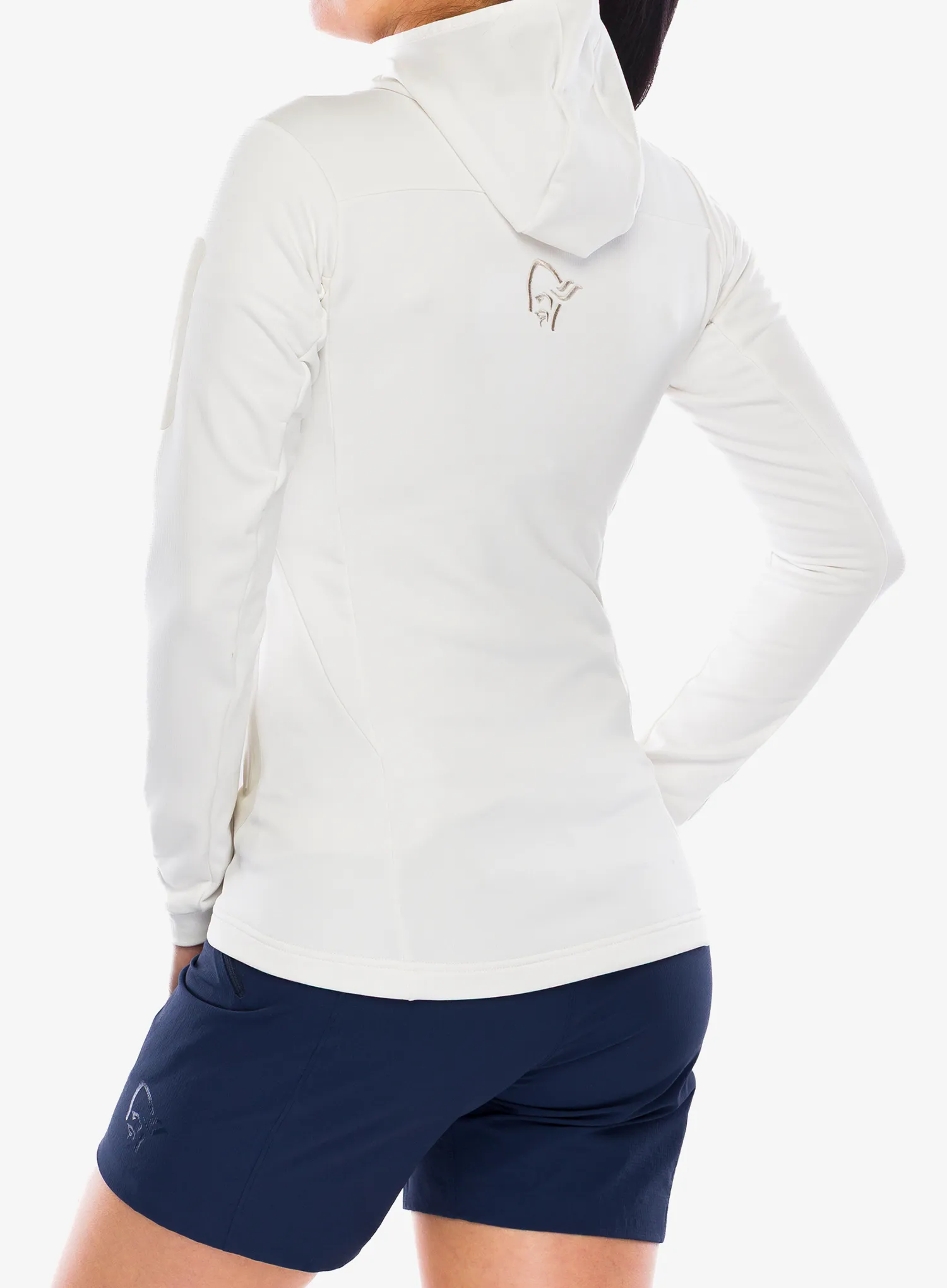 Дамски суичър Norrona Falketind Warm2 Stretch Hood - snow white