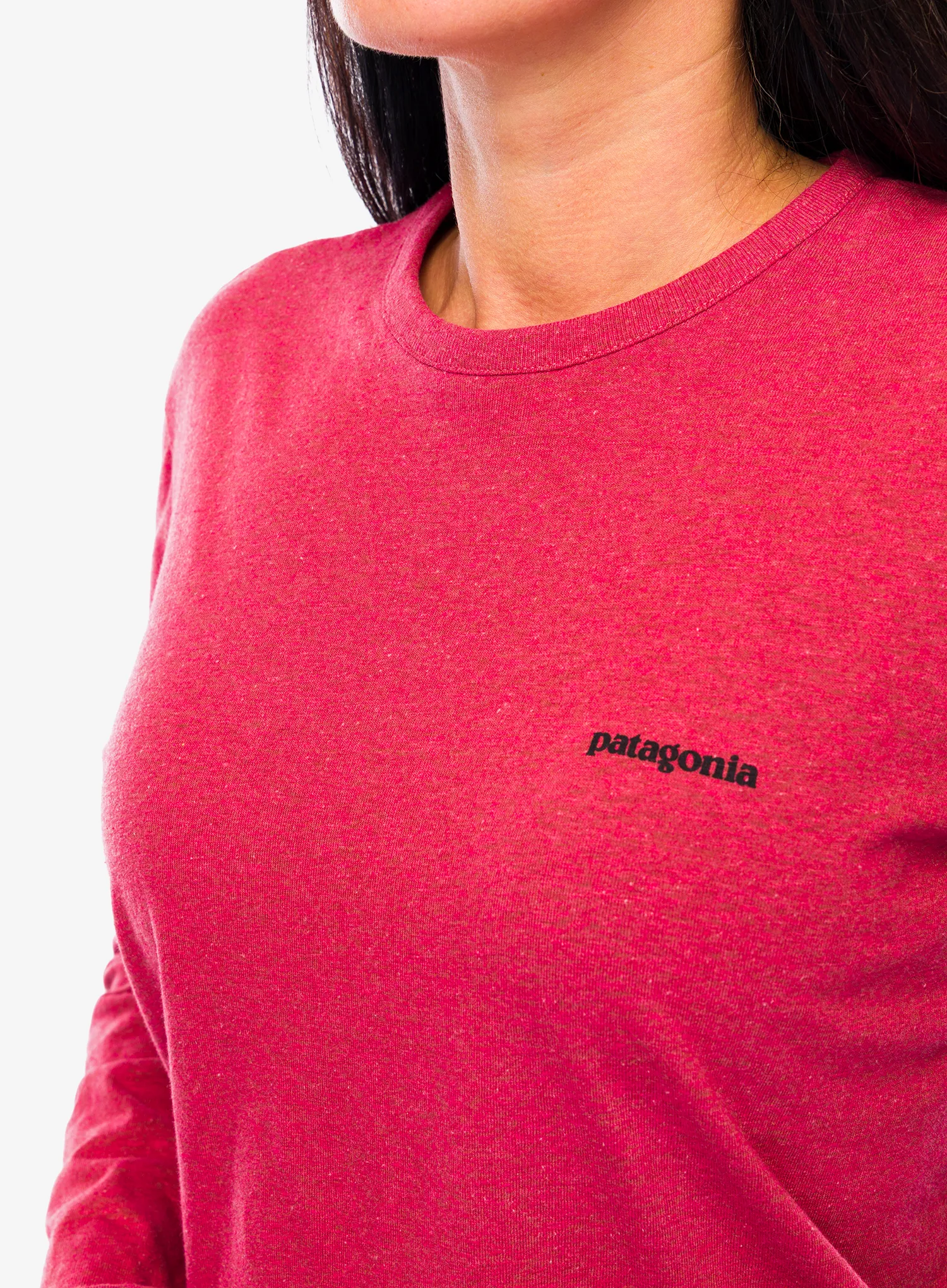 Дамски суичър Patagonia L/S P-6 Logo Responsibili-Tee - potters red