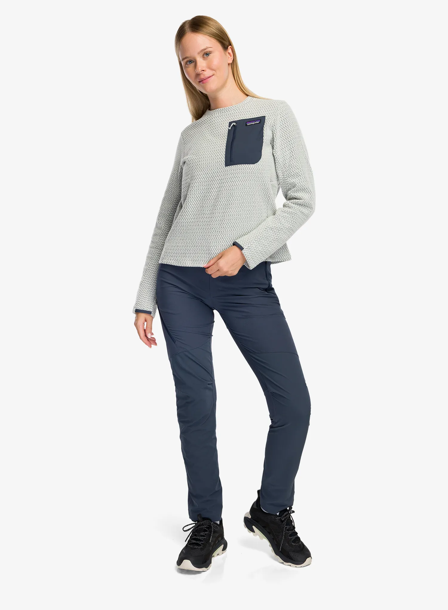 Дамски суичър Patagonia R1 Air Crew - birch white