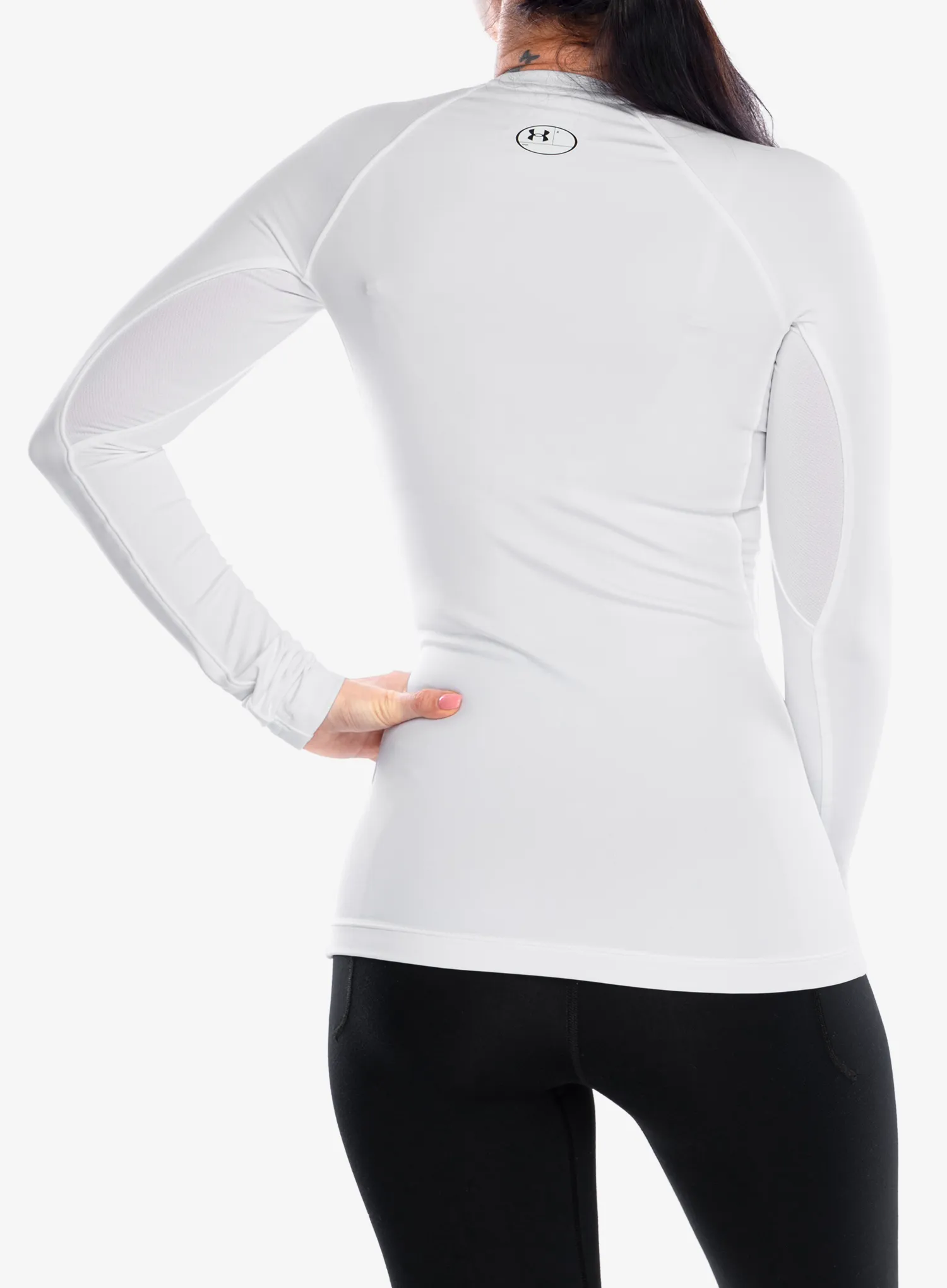Дамски суичър Under Armour ColdGear Authentics Crew - white/black