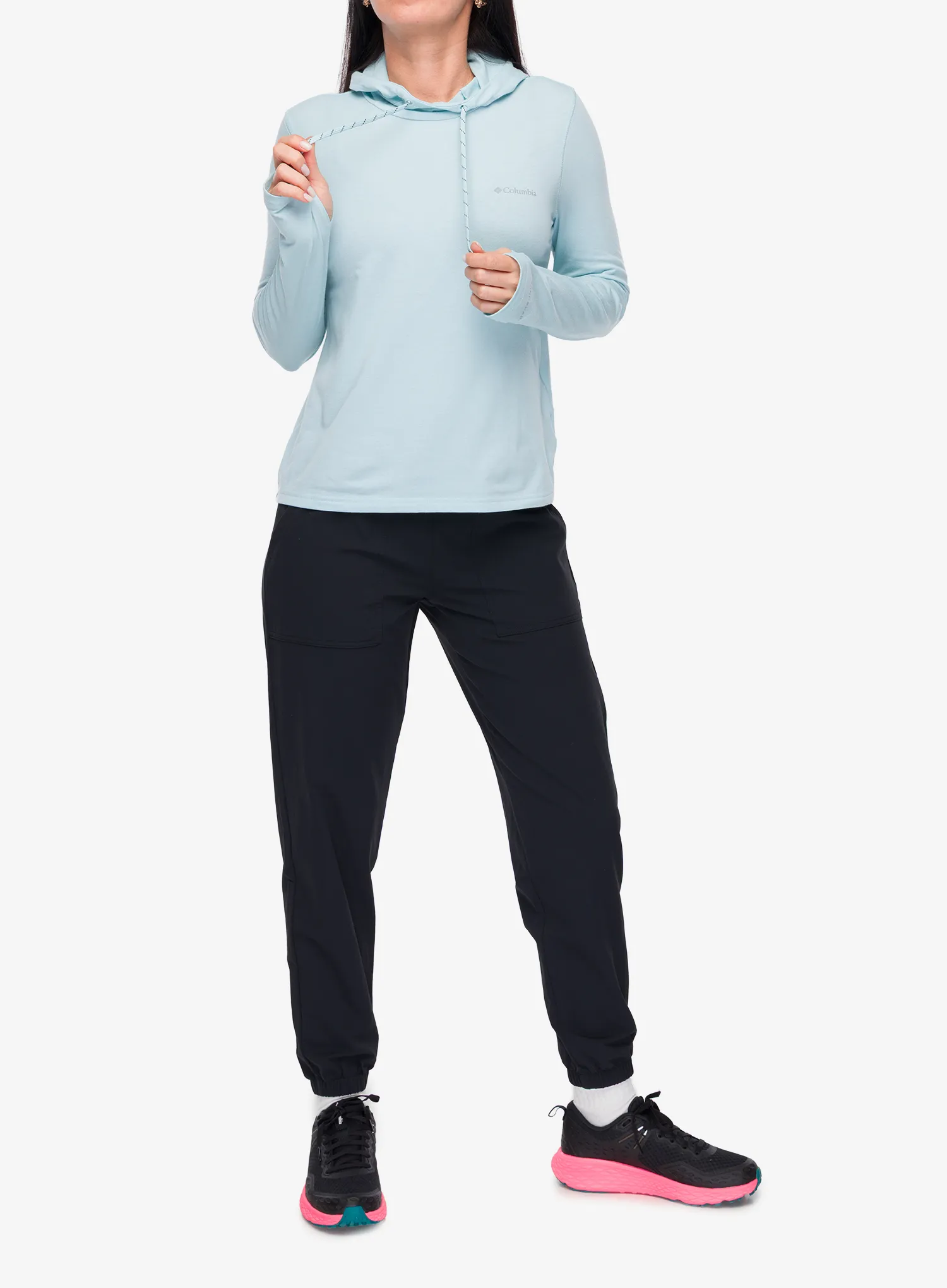 Дамски суичър с качулка Columbia EU Sun Trek LS Hoodie - marine light
