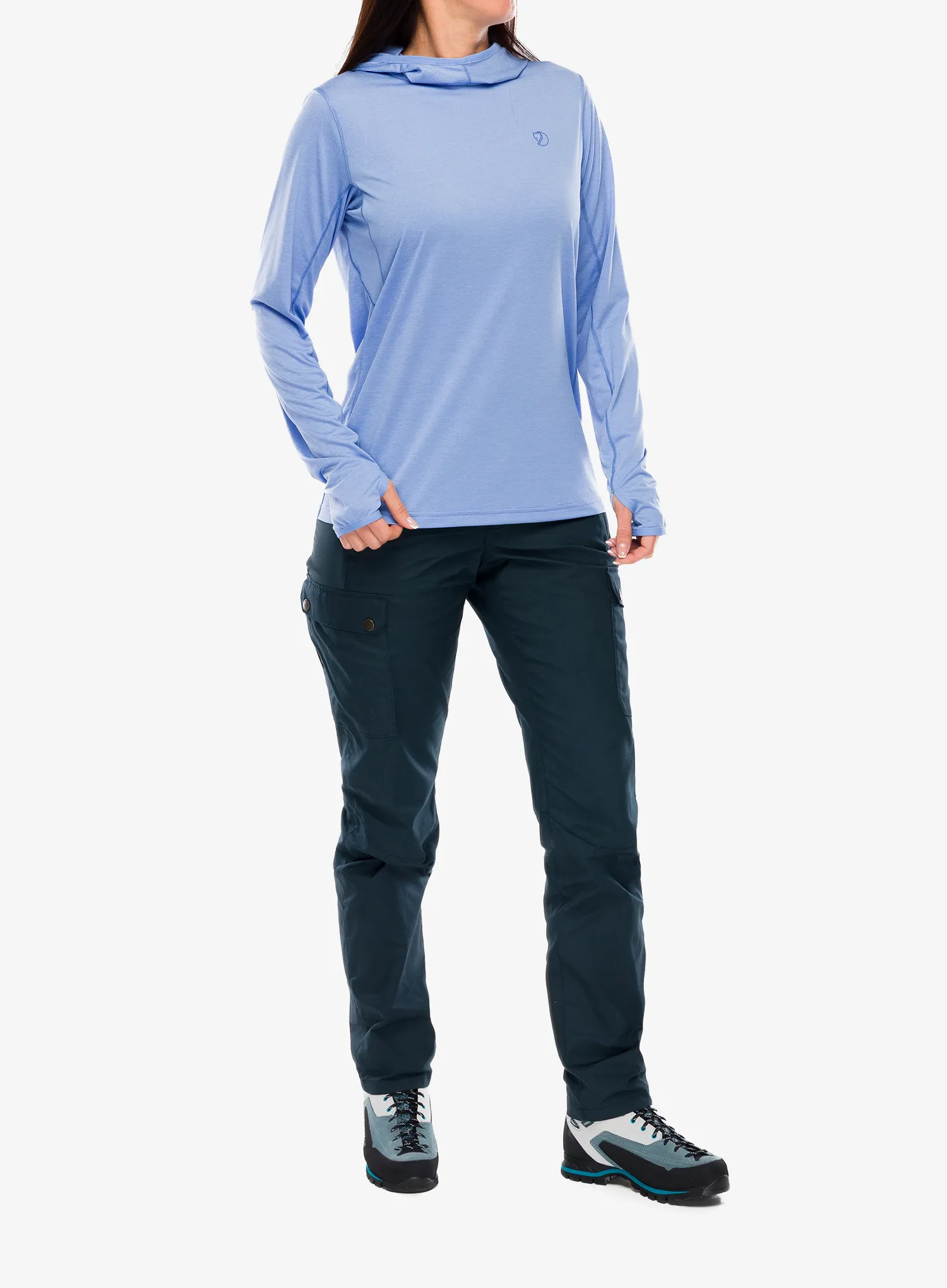 Дамски суичър с качулка Fjallraven Abisko Sun-hoodie - ultramarine