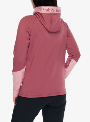 Дамски суичър с качулка Peak Performance Rider Essentials Zip Hood - wild rouge/warm blu