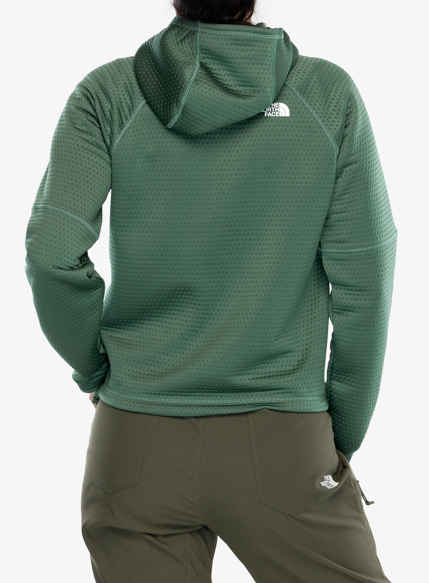 Дамски суичър с качулка The North Face Dotknit Thermal FZ Hoodie - duck green