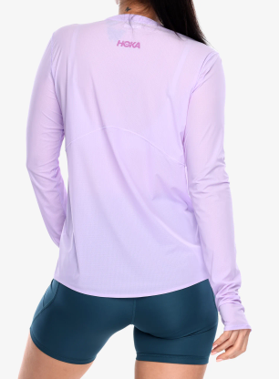 Дамски суичър за бягане Hoka Airolite Run Long Sleeve - aster flower