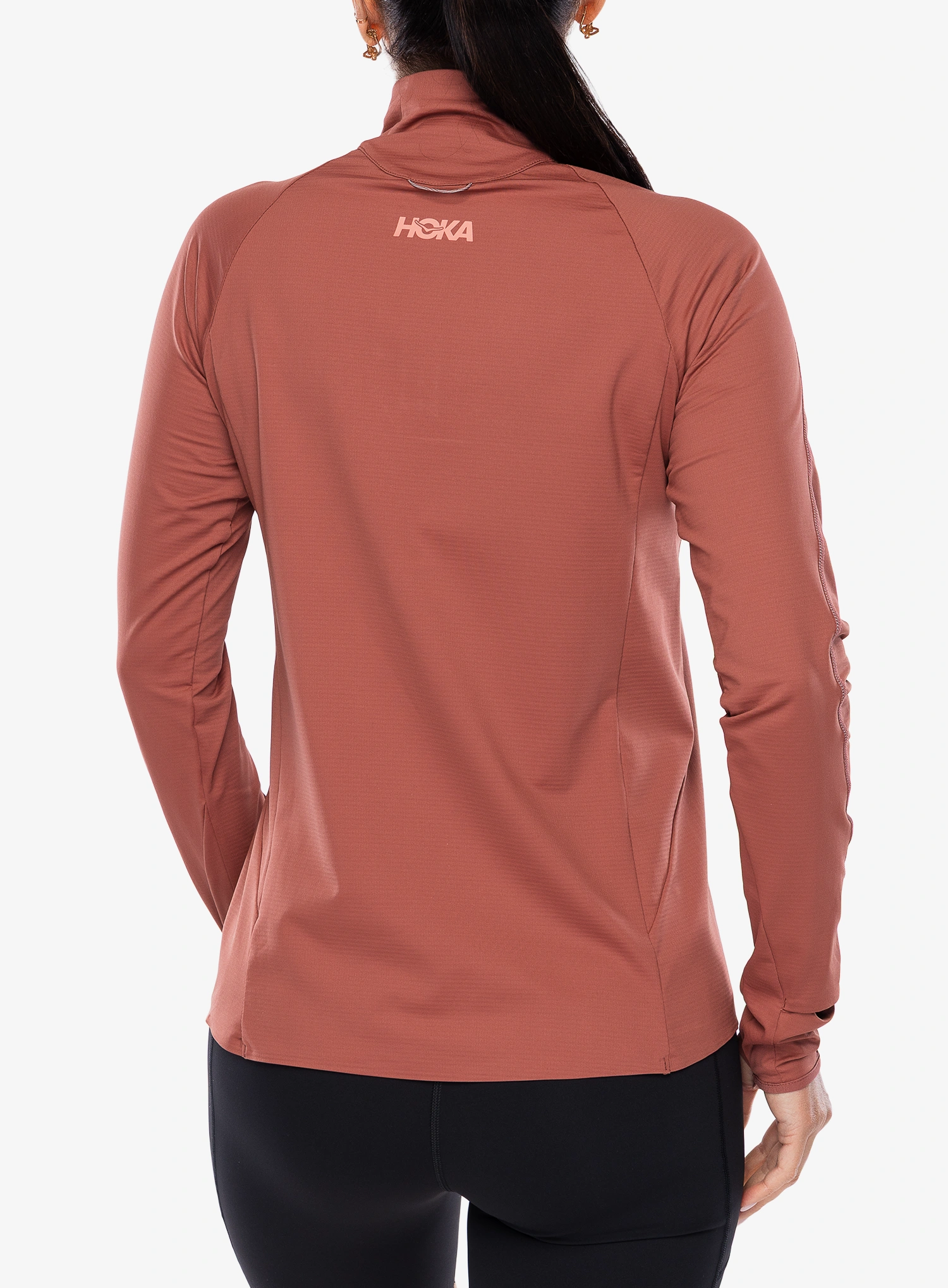 Дамски суичър за бягане Hoka GlideTech Quarter Zip - rouge