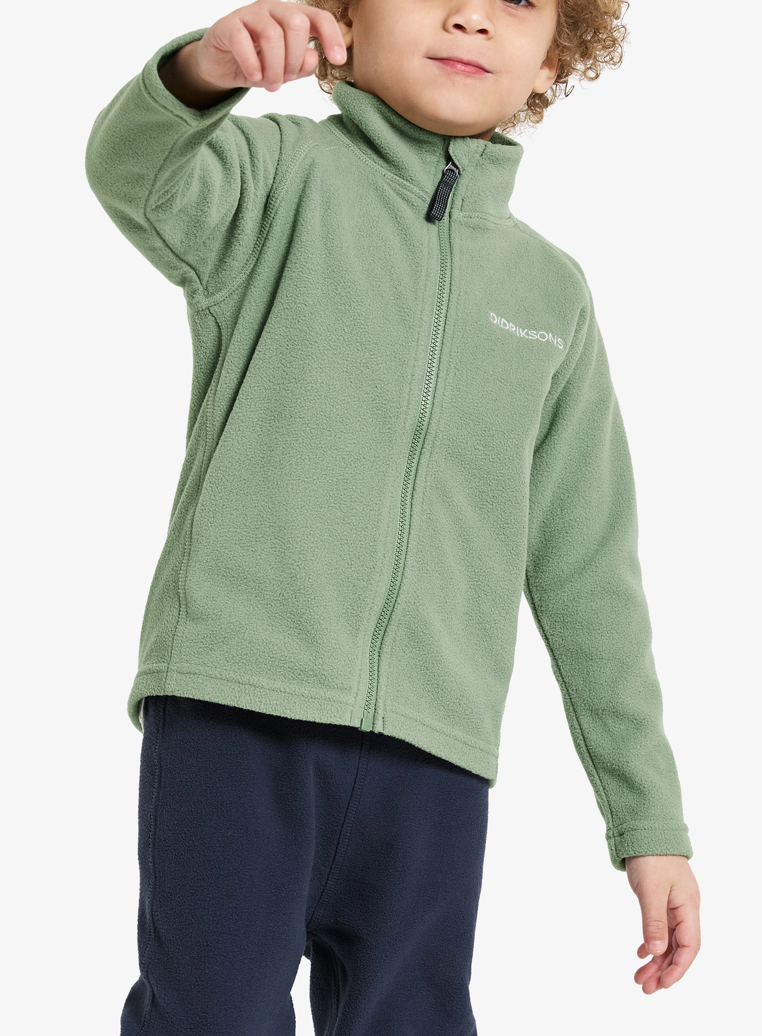 Детски суичър Didriksons Monte Full Zip - light moss