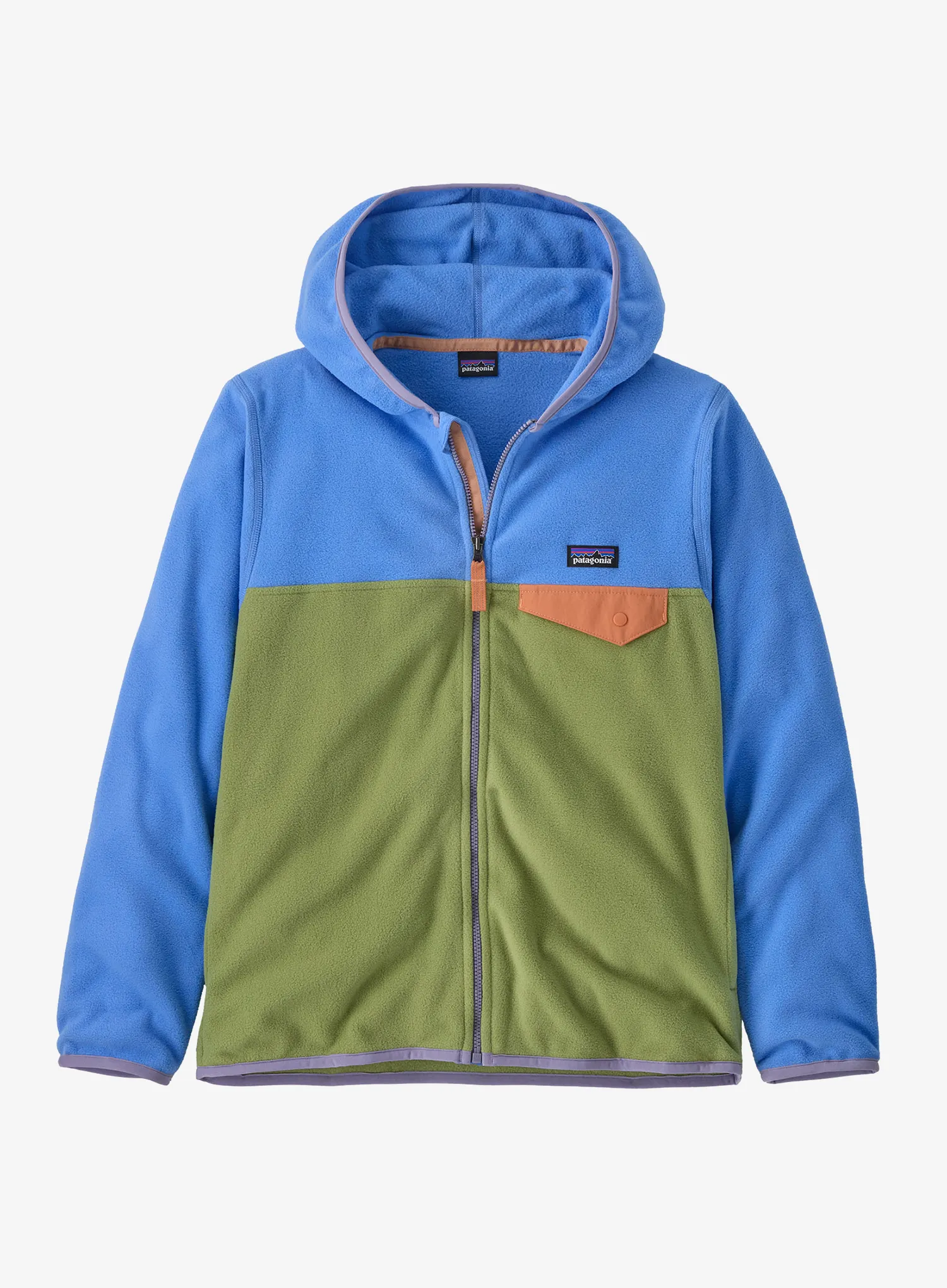 Детски суичър Patagonia Micro D Snap-T Jacket - buckhorn green/abundant blue