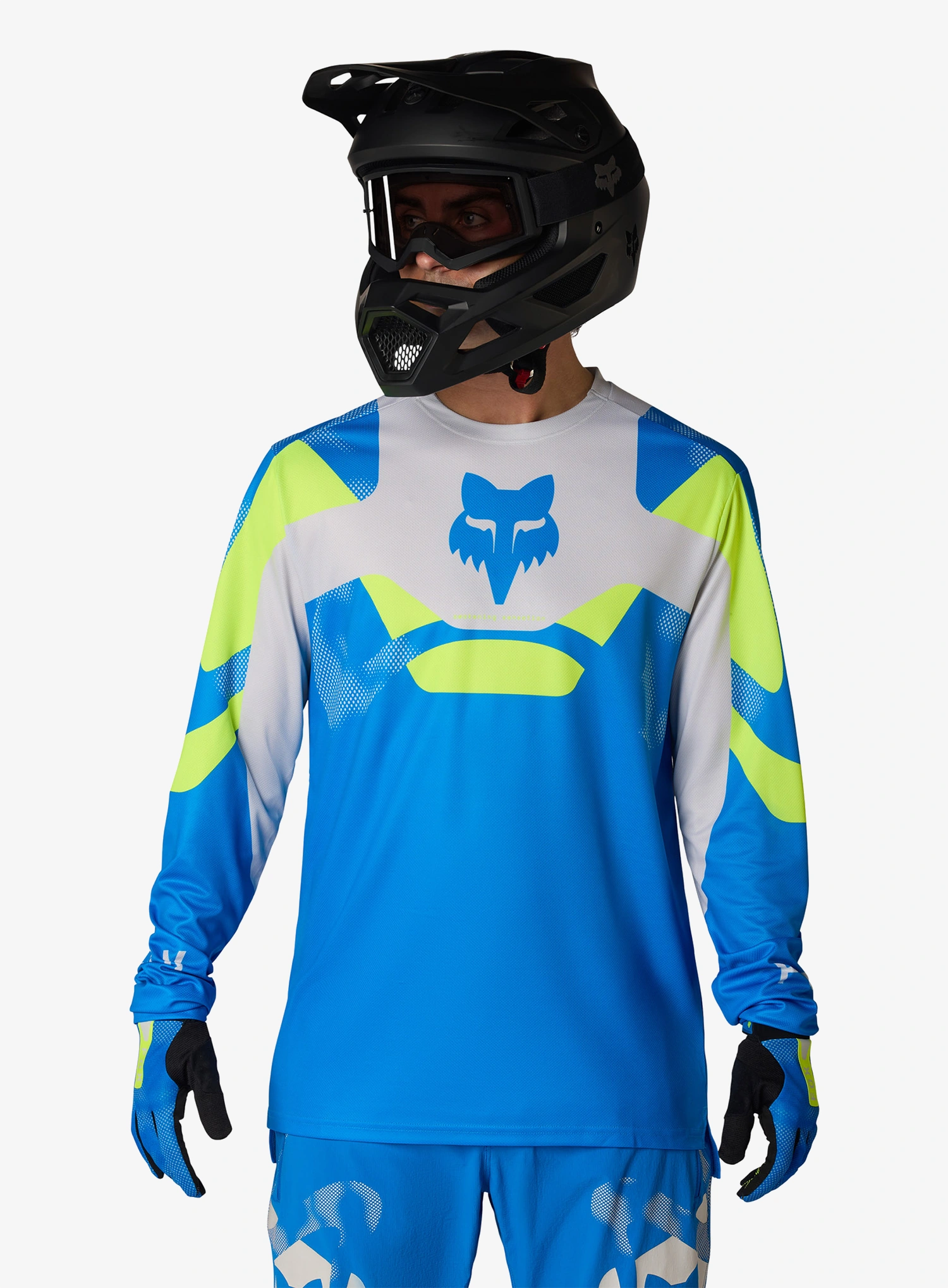 Суичър enduro Fox Ranger LS Jersey Tactile - blue jewel