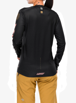 Дамски суичър за велосипед Leatt MTB Gravity 4.0 Long Sleeve - race black