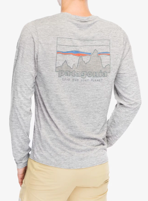 Суичър Patagonia L/S Cap Cool Daily Graphic Shirt - skyline/feather grey