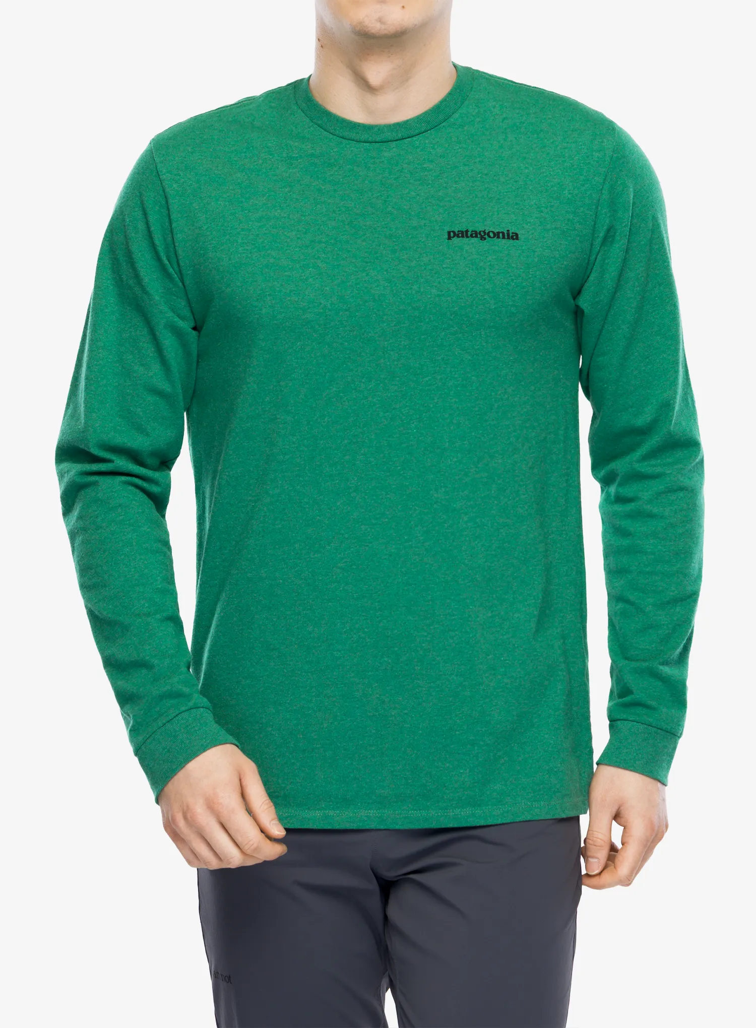 Суичър Patagonia L/S P-6 Logo Responsibili-Tee - p-6 outline/heartleaf green