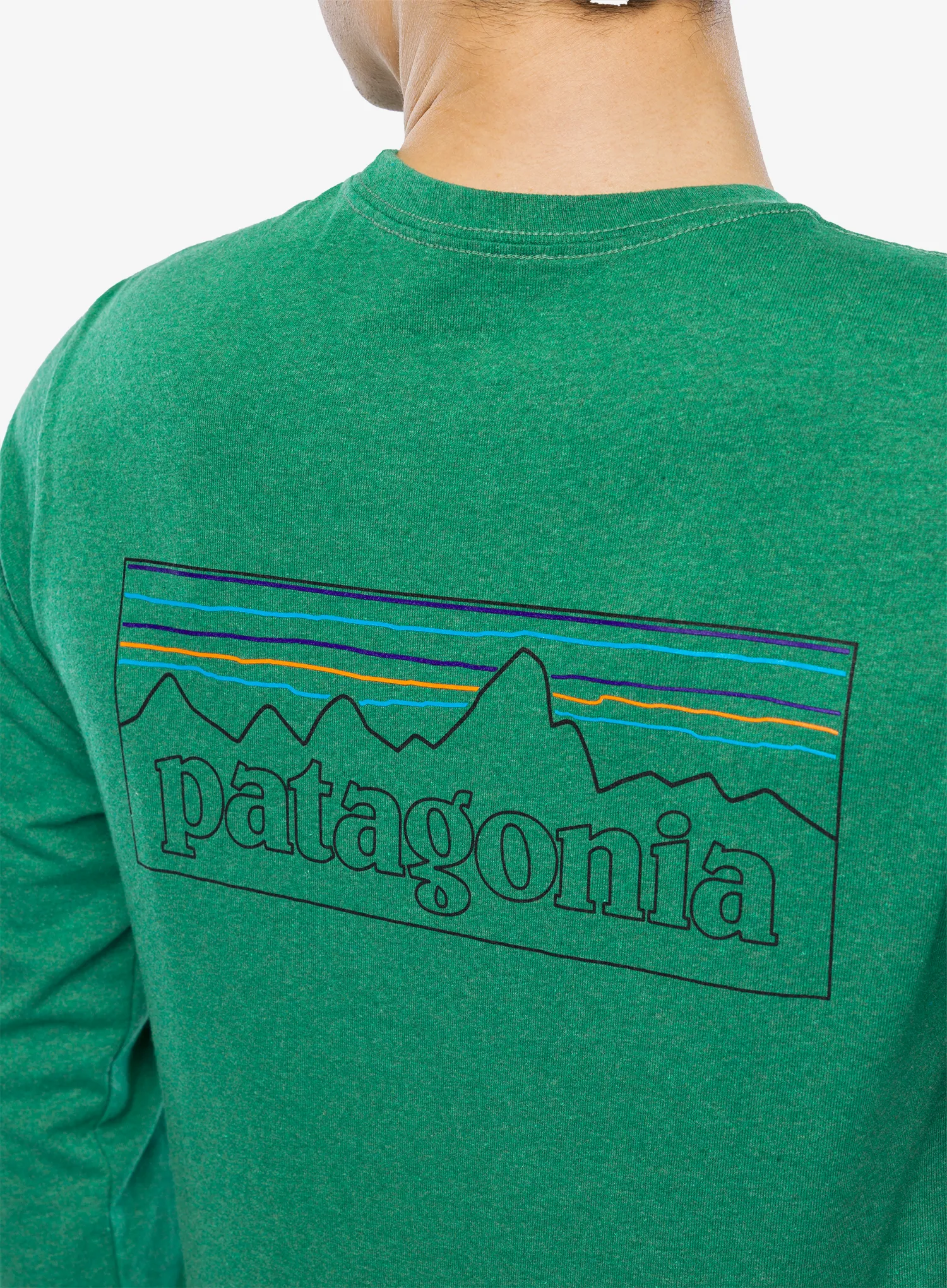 Суичър Patagonia L/S P-6 Logo Responsibili-Tee - p-6 outline/heartleaf green