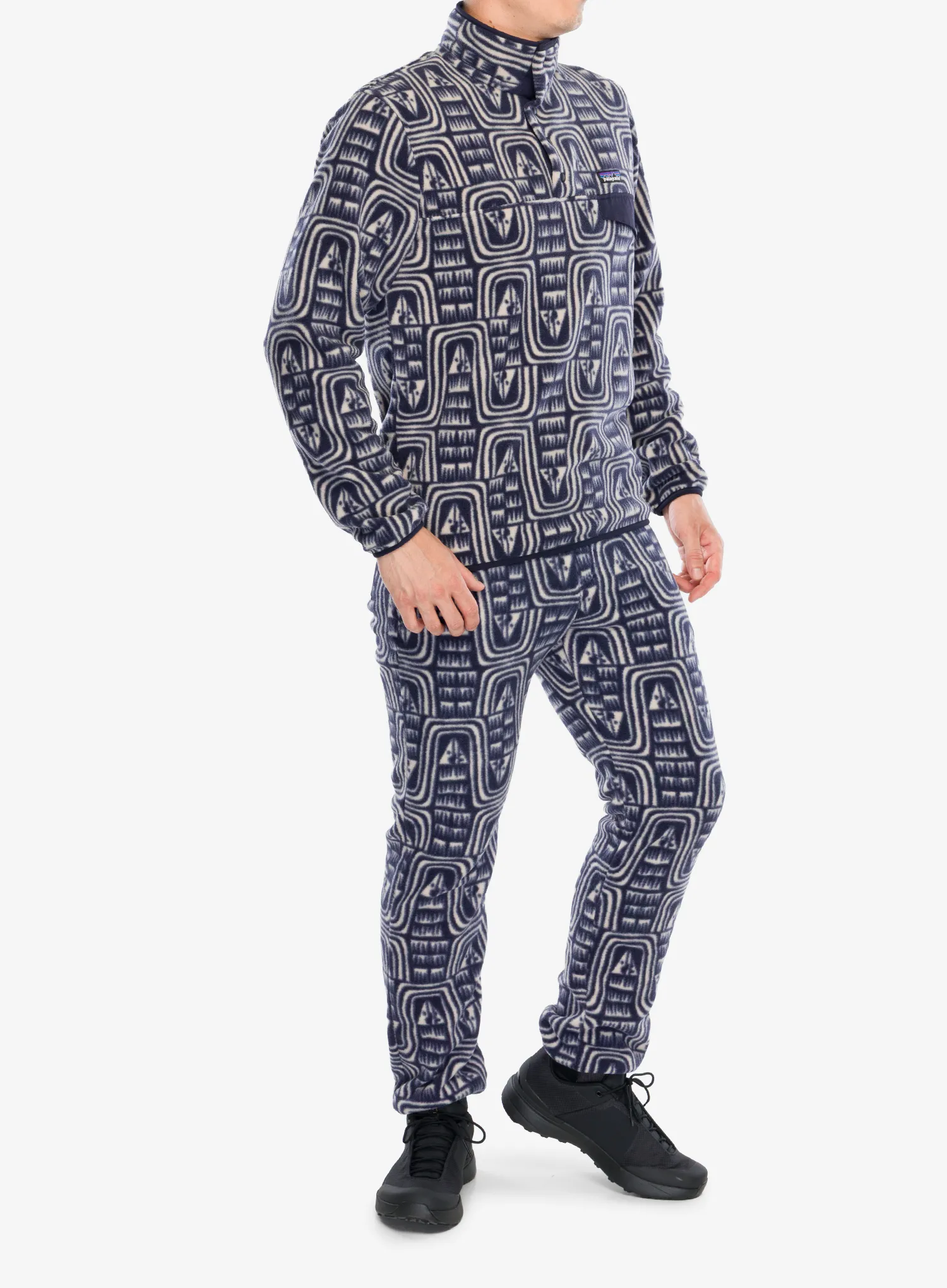 Суичър Patagonia Lightweight Synch Snap-T Pullover - flow/sunken blue