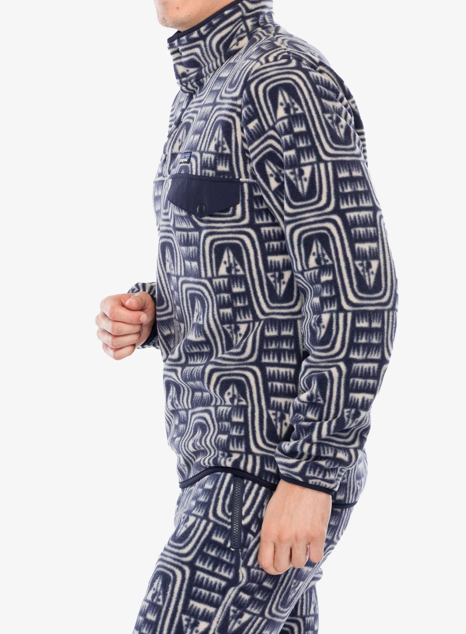 Суичър Patagonia Lightweight Synch Snap-T Pullover - flow/sunken blue