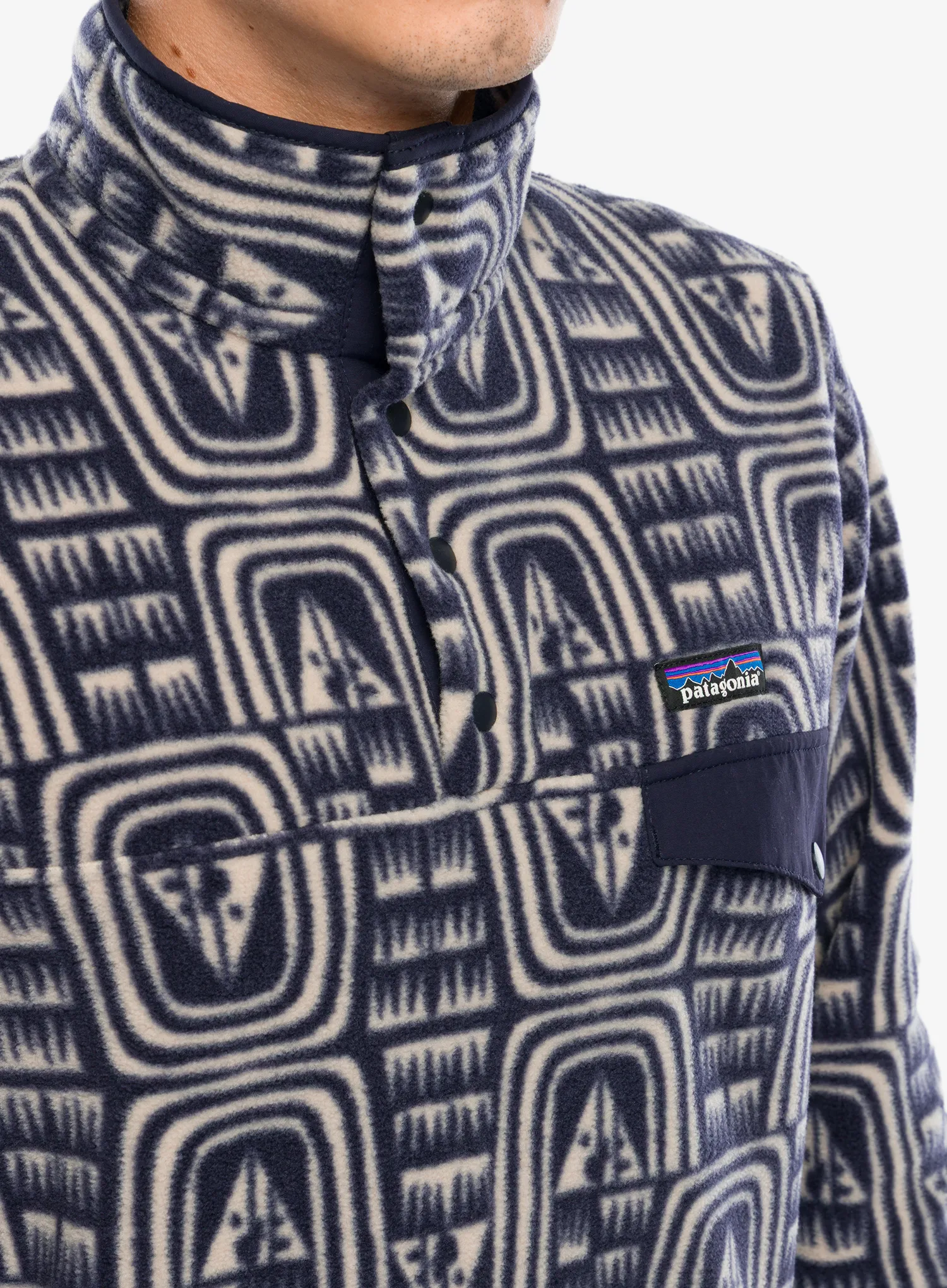 Суичър Patagonia Lightweight Synch Snap-T Pullover - flow/sunken blue
