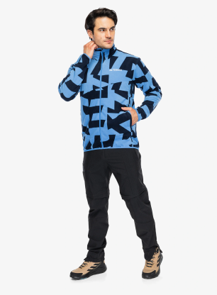 Поларен суичър adidas TERREX Multi Printed Full-Zip Fleece Jacket - ray blue/legend ink