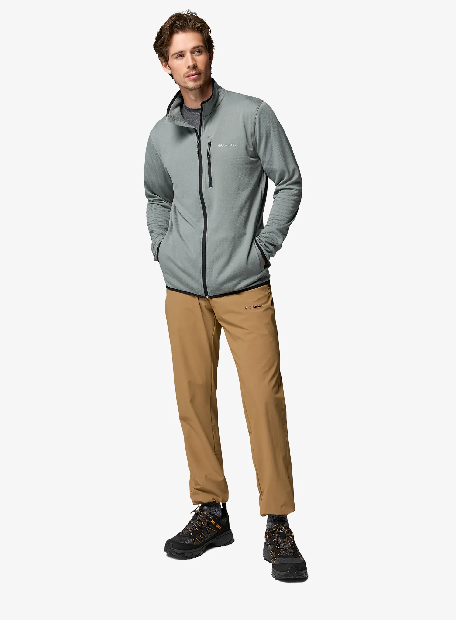 Поларен суичър Columbia Essential Hike Grid Fleece Full Zip - sedona sage