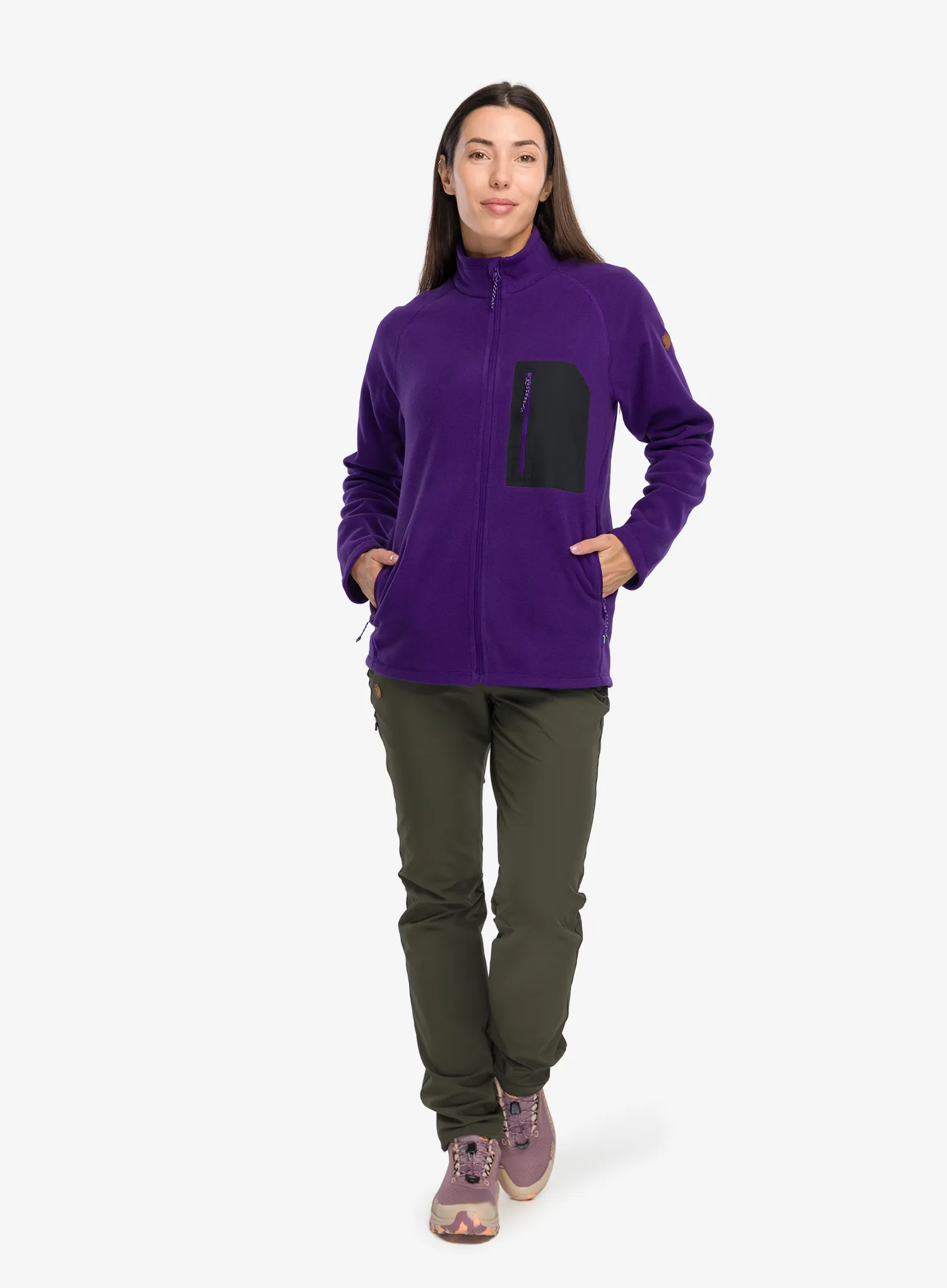 Дамски поларен суичър Fjallraven Kaipak Fleece - dark violet/black
