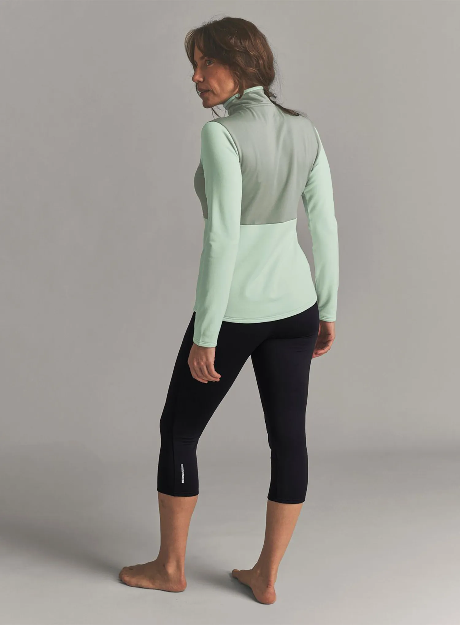 Дамски поларен суичър Ortovox Fleece Light Zip Neck - green acid
