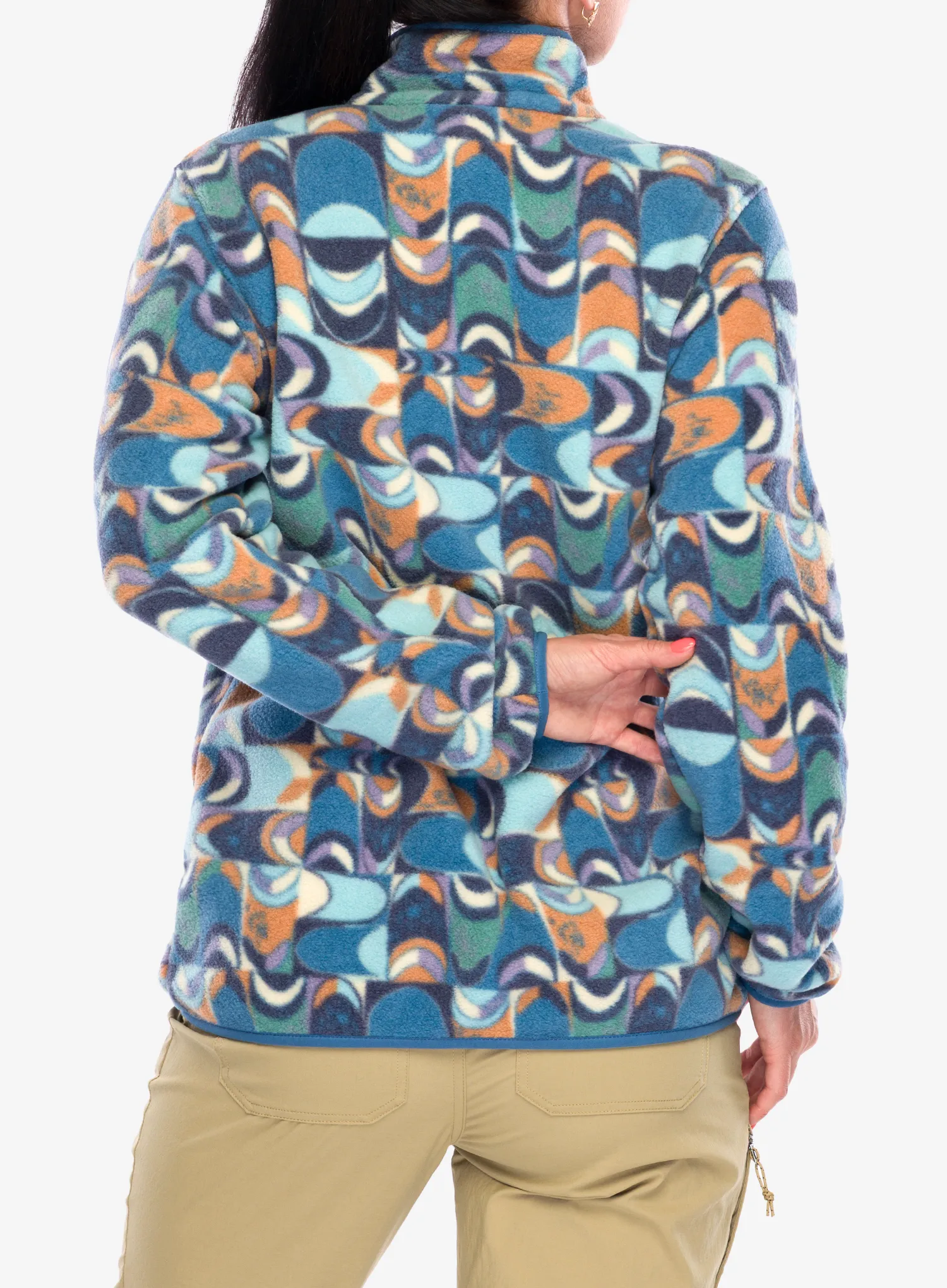 Дамски поларен суичър Patagonia Lightweight Synch Snap-T Pullover - swallowtail geo/still blue