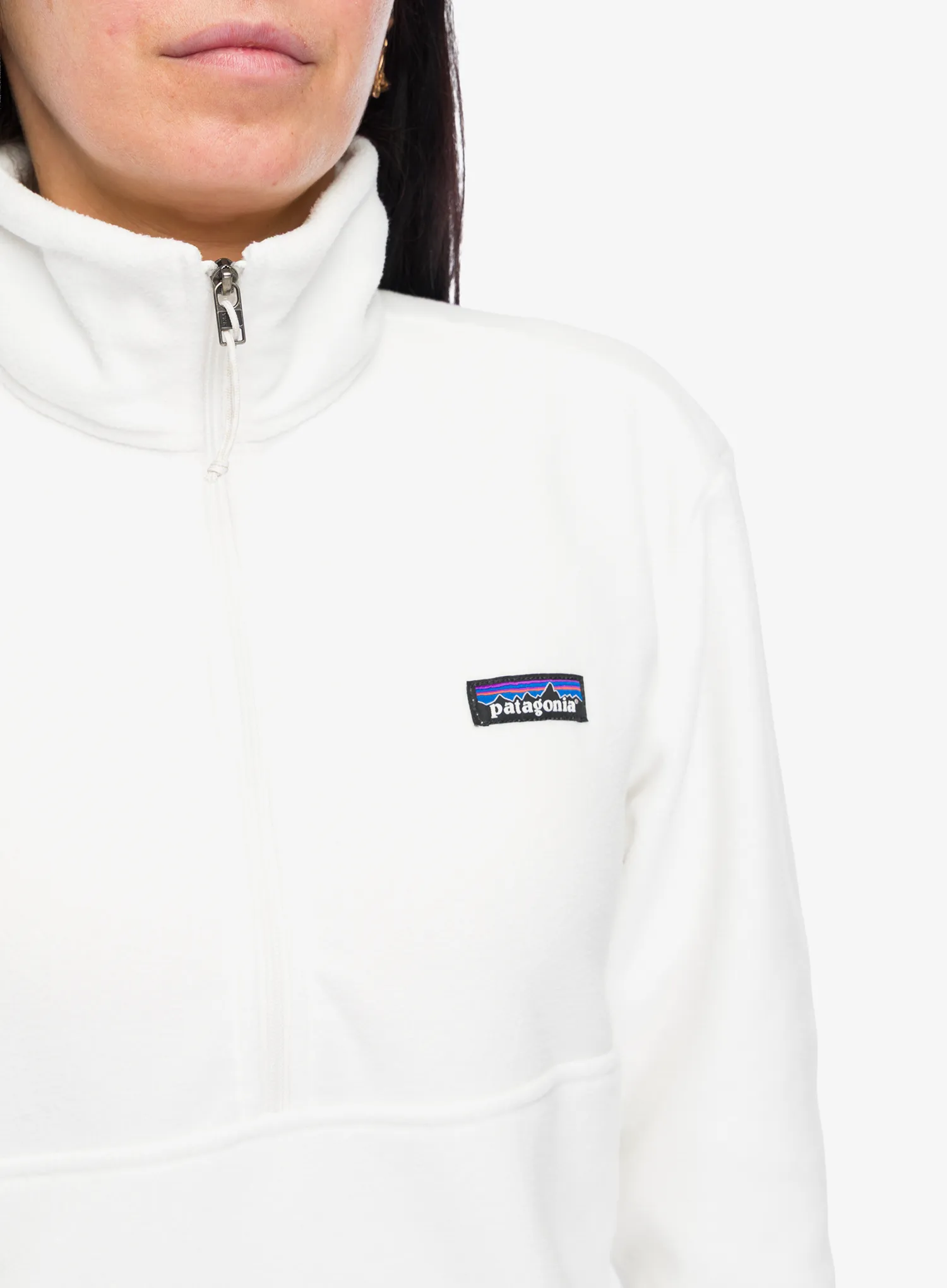 Дамски поларен суичър Patagonia Micro D 1/2 Zip Fleece P/O - birch white