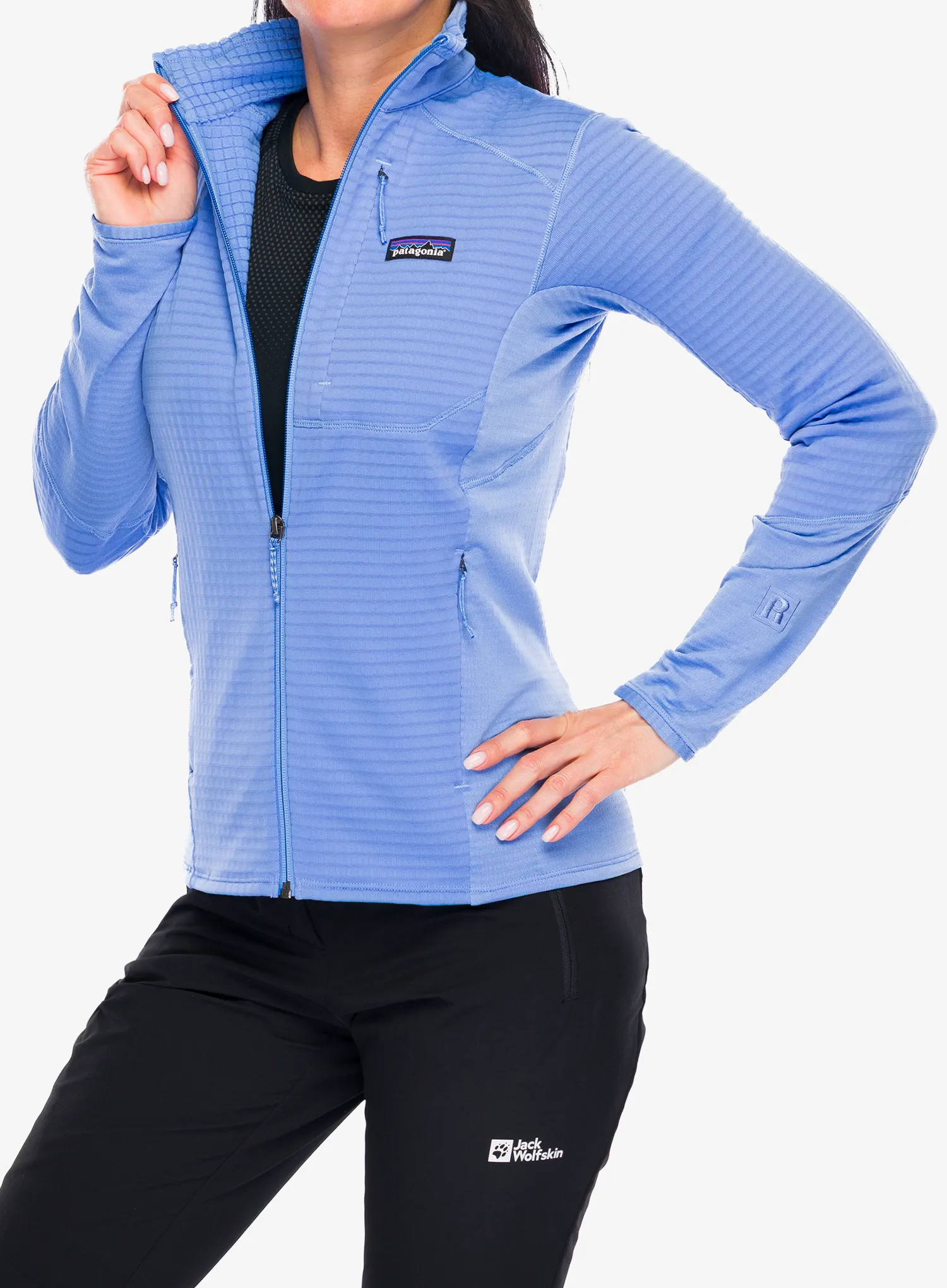 Дамски поларен суичър Patagonia R1 Hybrid Jacket - abundant blue
