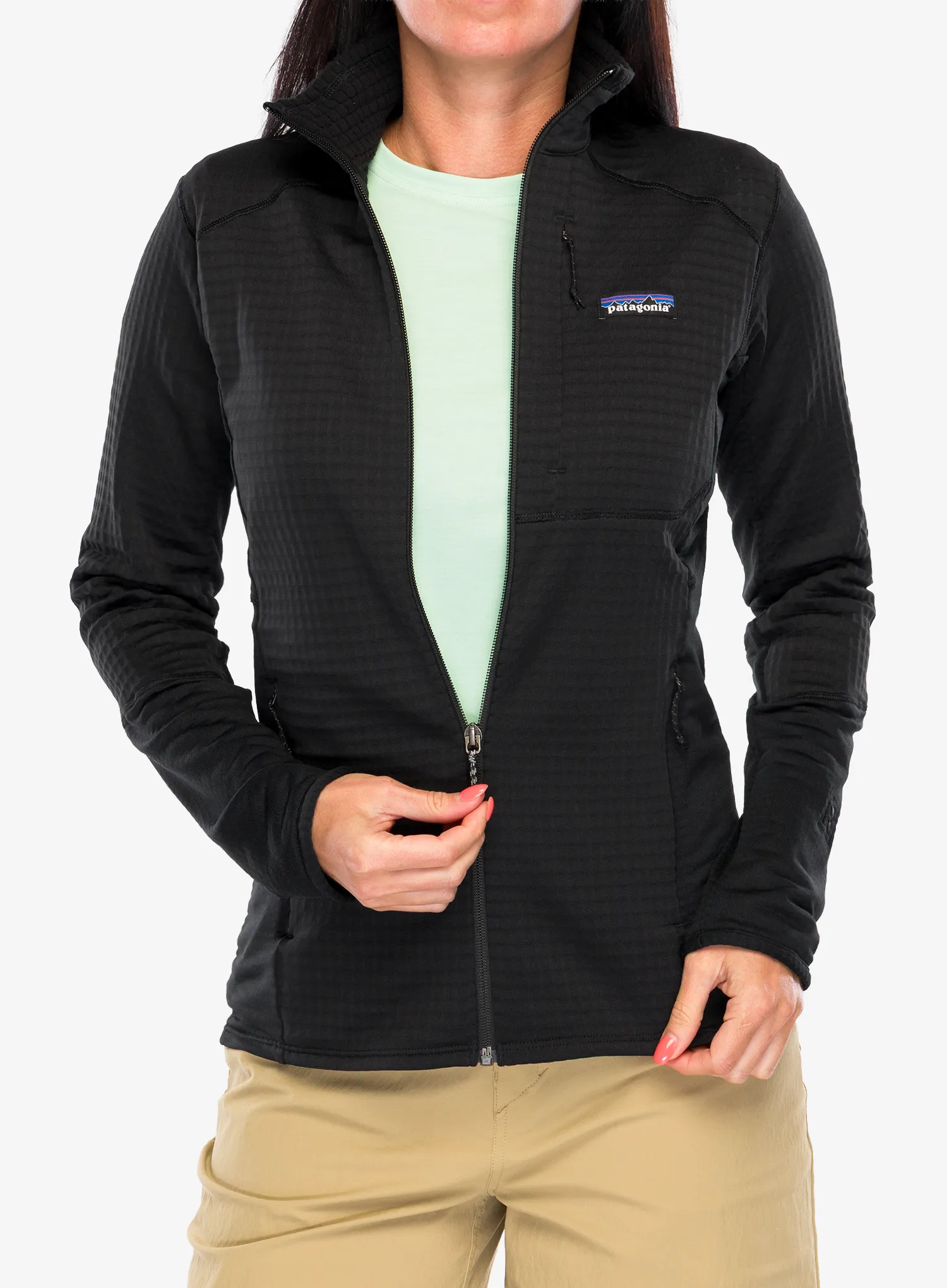 Дамски поларен суичър Patagonia R1 Hybrid Jacket - black
