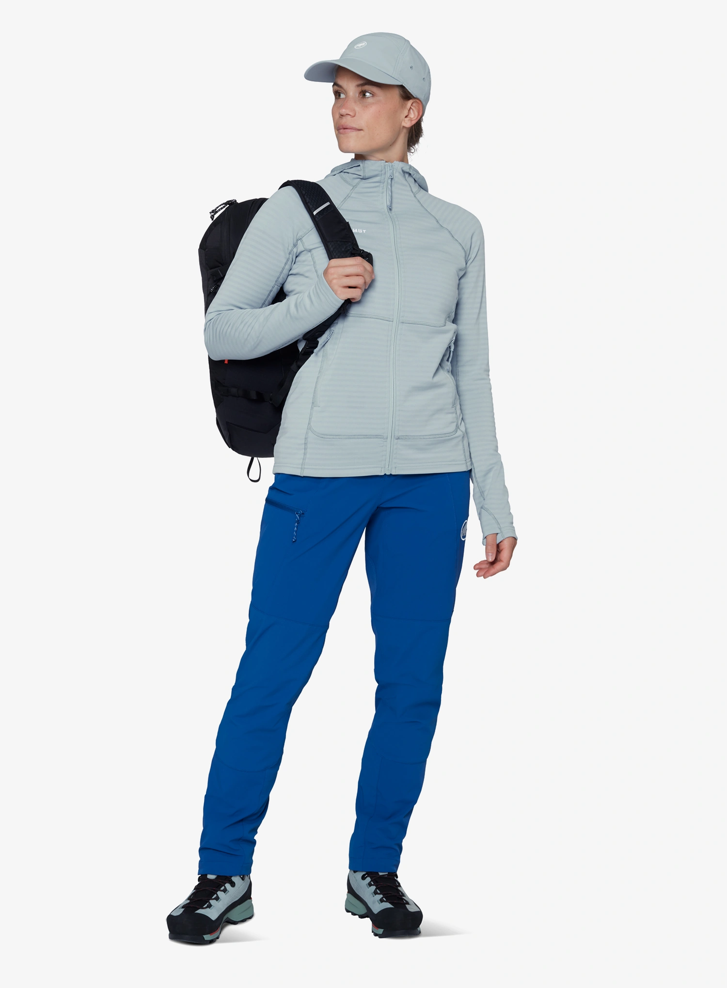 Дамски поларен суичър Mammut Taiss ML Hooded Jacket - nebla