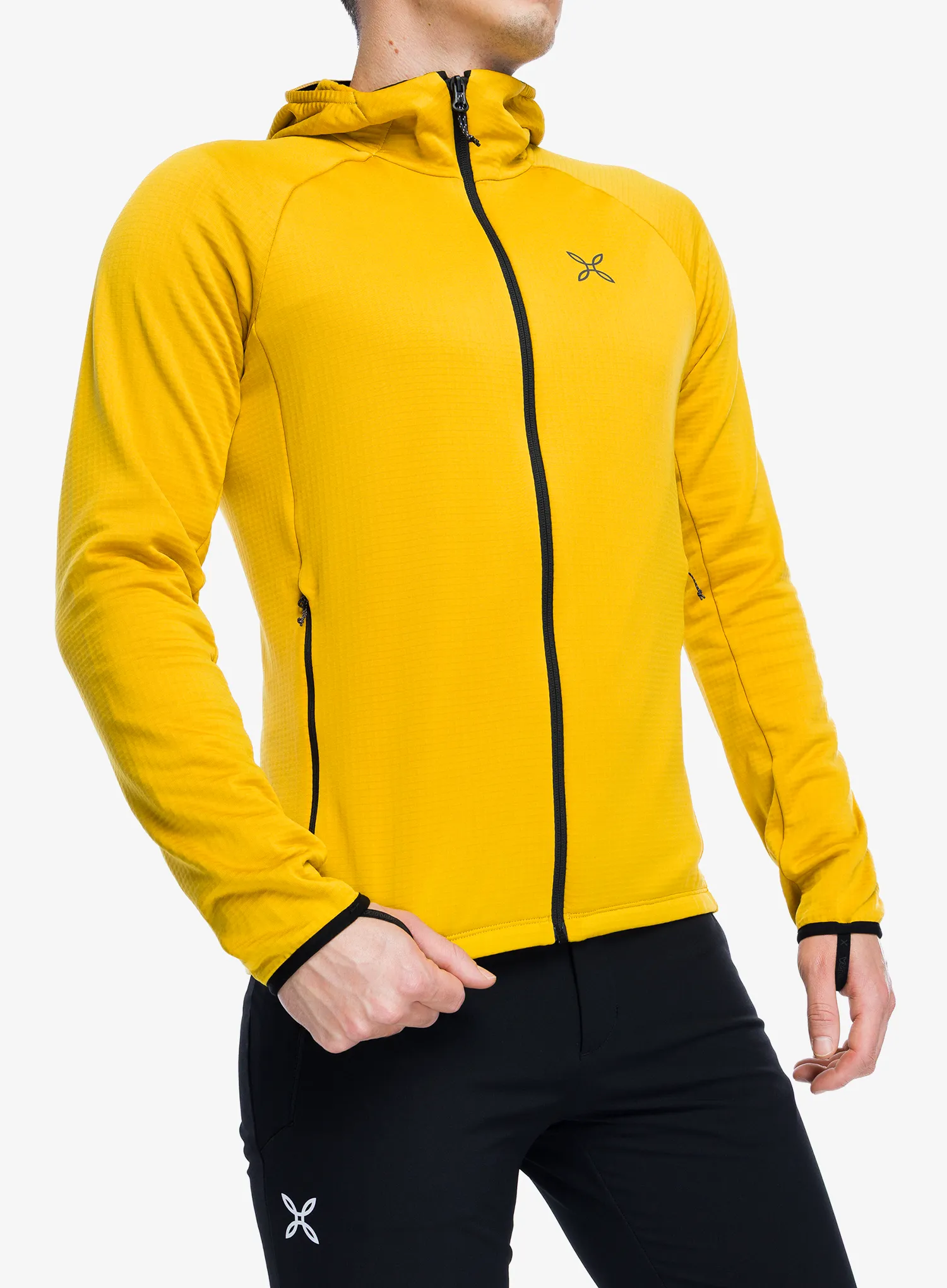 Поларен суичър Montura Fadis Grid Hooded Maglia - mustard