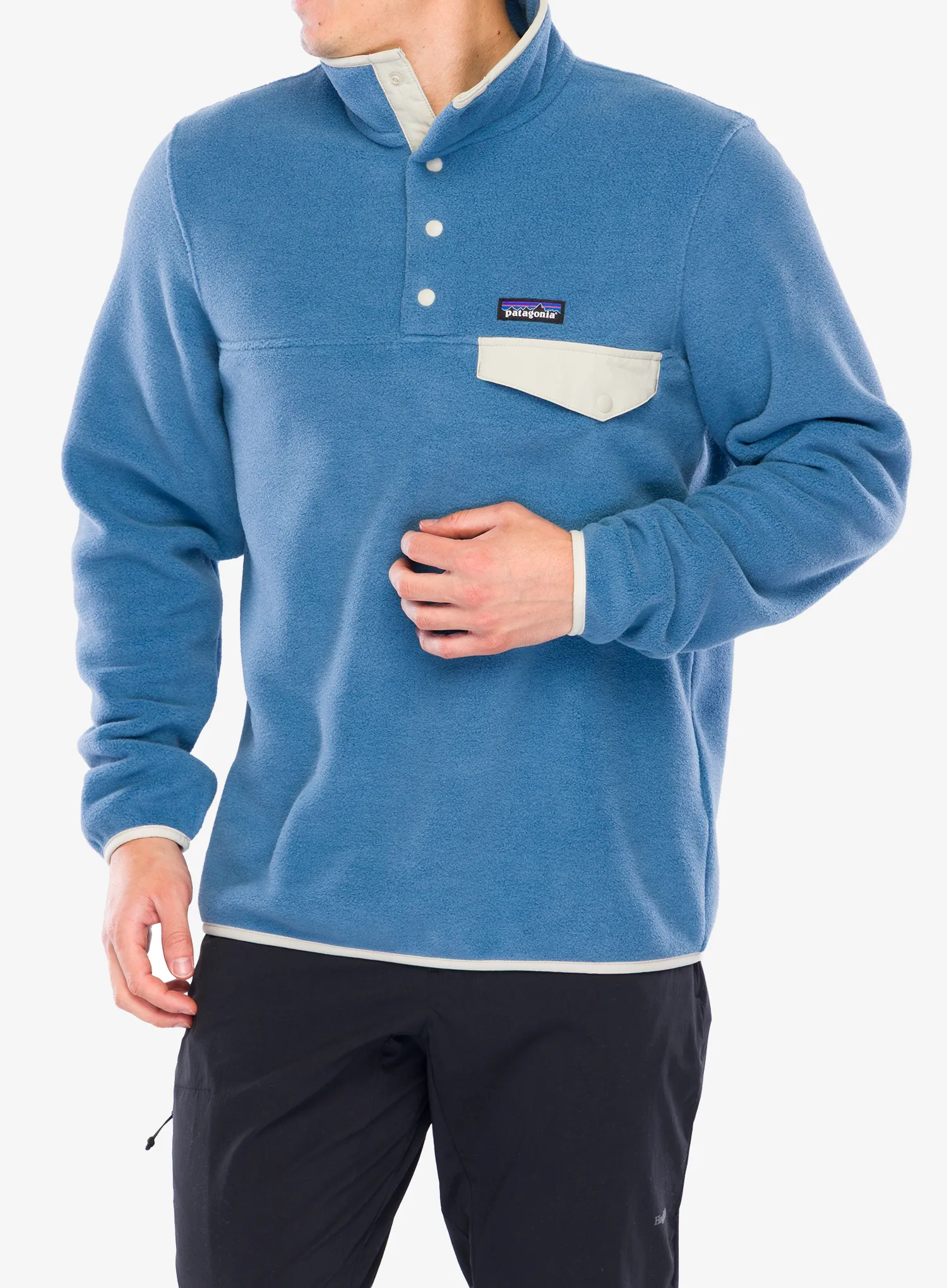 Поларен суичър Patagonia Lightweight Synch Snap-T Pullover - still blue