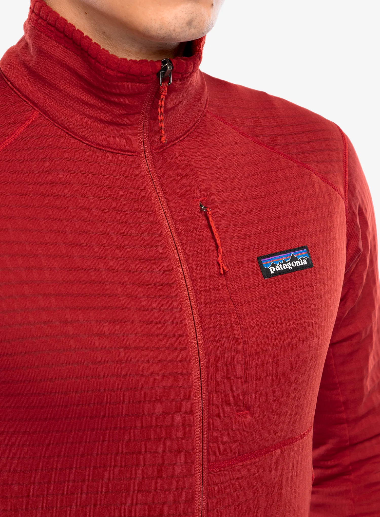 Поларен суичър Patagonia R1 Hybrid Jacket - amanita red