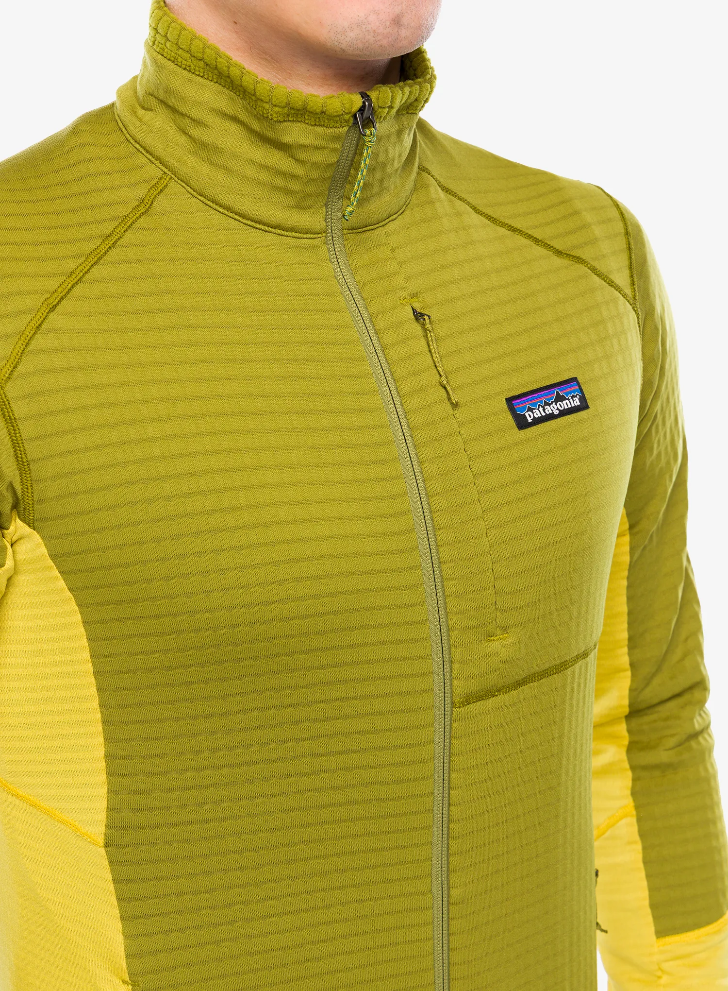 Поларен суичър Patagonia R1 Hybrid Jacket - graze green