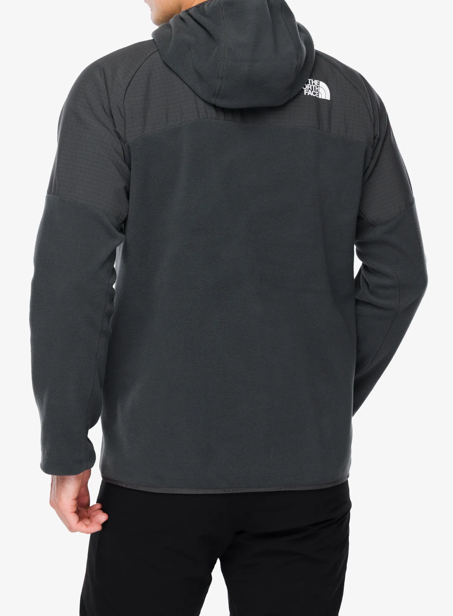 Поларен суичър с качулка The North Face Glacier Heavyweight Full Zip HD - asphalt grey/tnf black