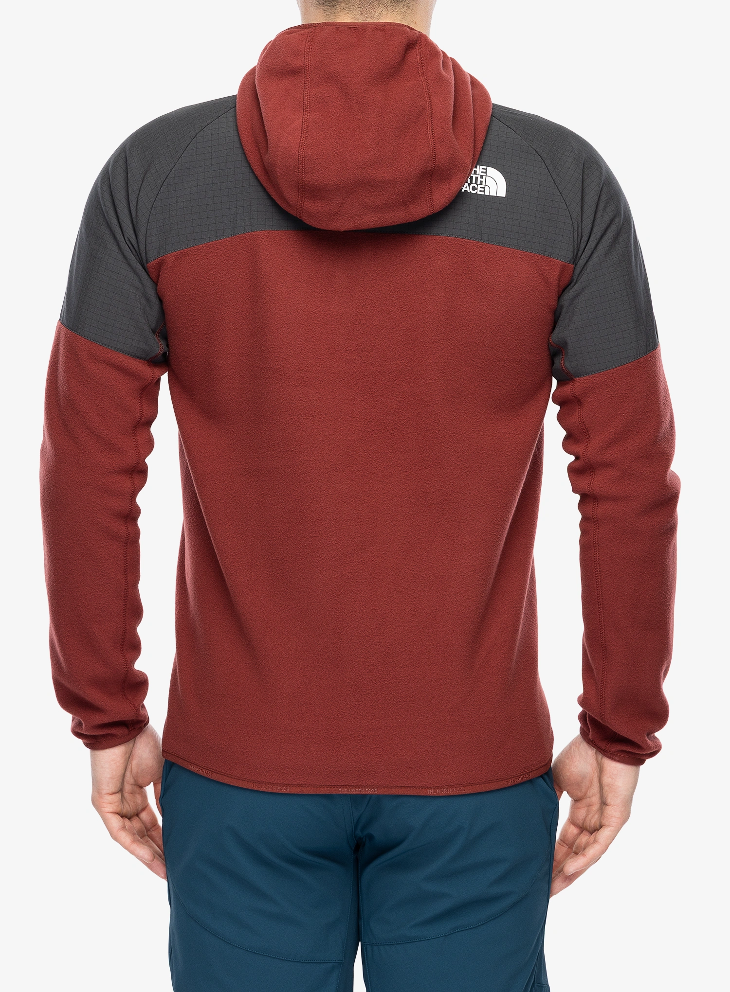 Поларен суичър с качулка The North Face Glacier Heavyweight Full Zip HD - sumac/asphalt grey
