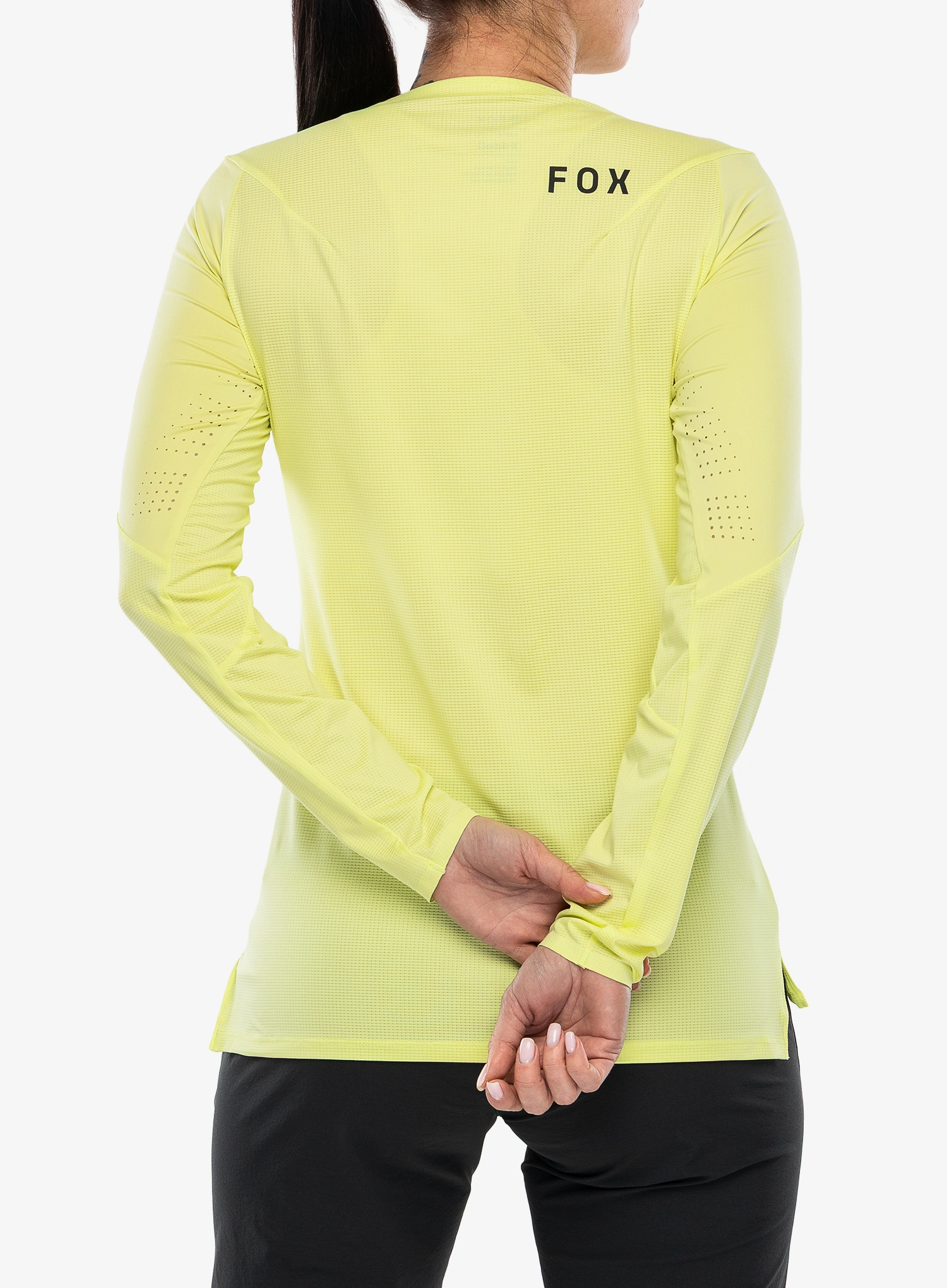 Дамски велосипеден суичър Fox Flexair LS Jersey - lime