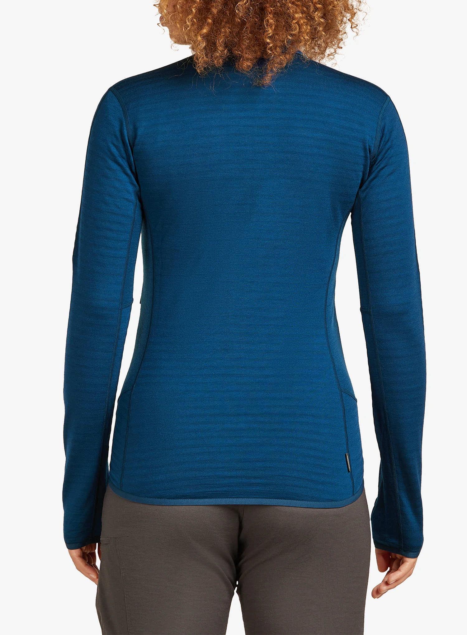 Дамски суичър с цип Icebreaker Merino Blend 300 RealFleece Descender LS Zip - atlantis