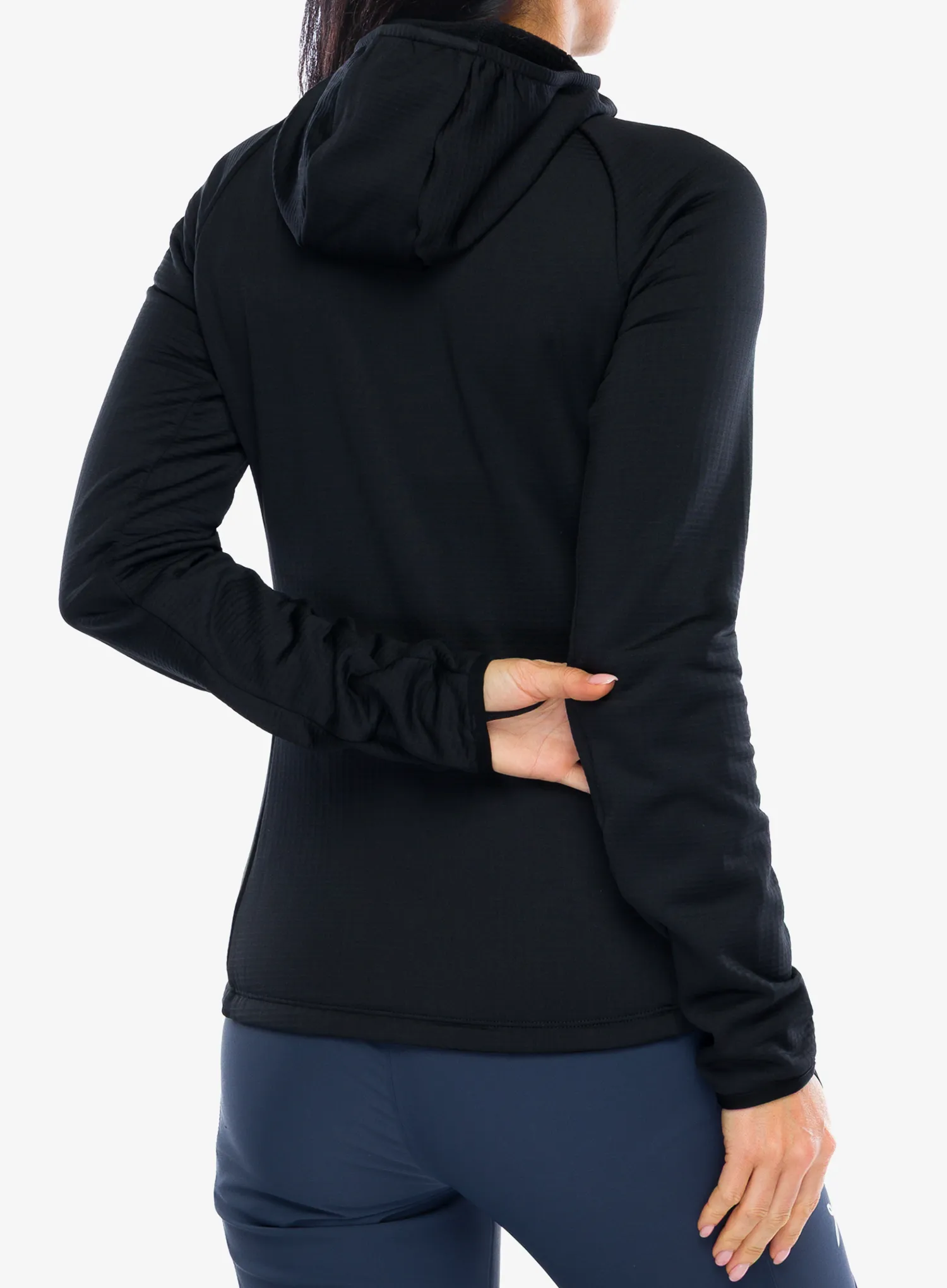 Дамски суичър с цип Montura Fadis Grid Hooded Maglia - black/black