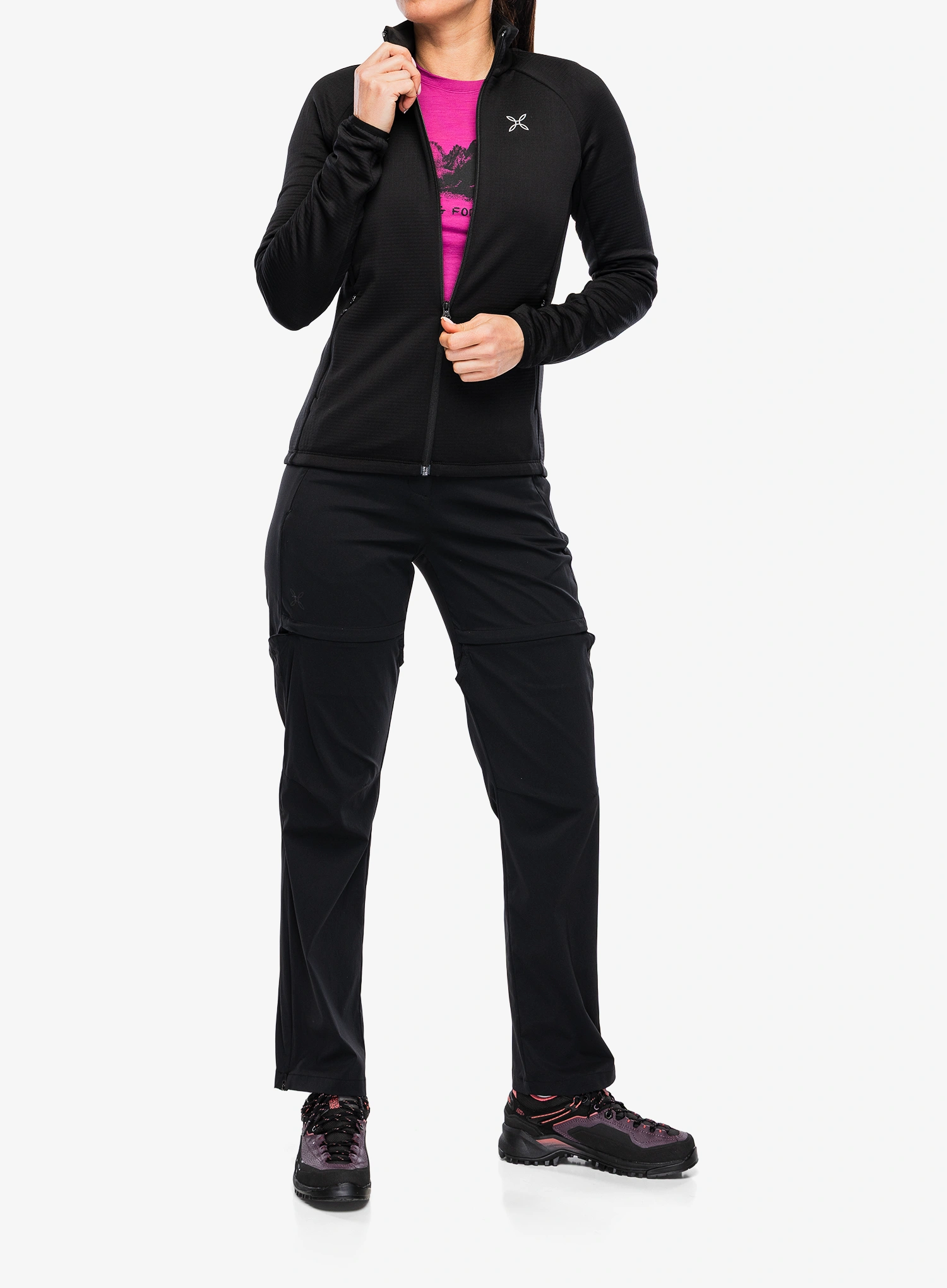 Дамски суичър с цип Montura Fadis Grid Maglia - black