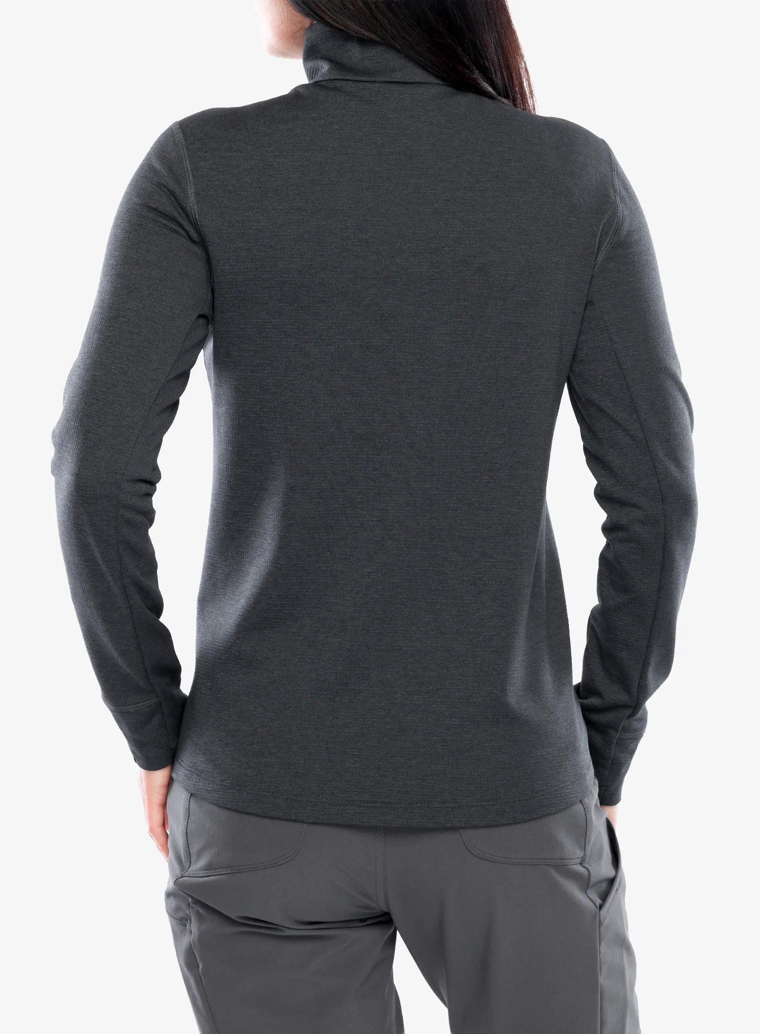 Дамски суичър с цип Odlo Grid Fleece Mid Layer Full Zip - black melange