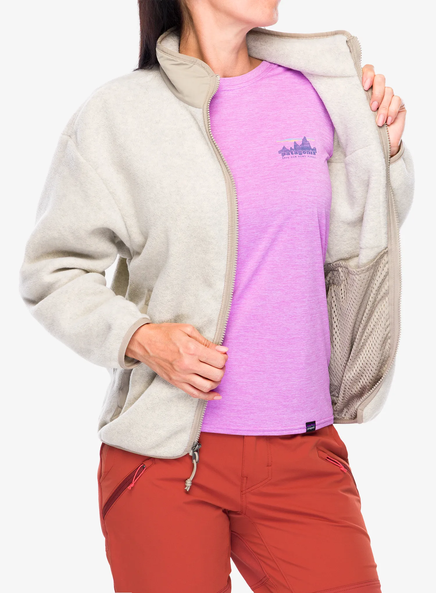 Дамски суичър с цип Patagonia Synch Jkt - oatmeal heather/seabird grey