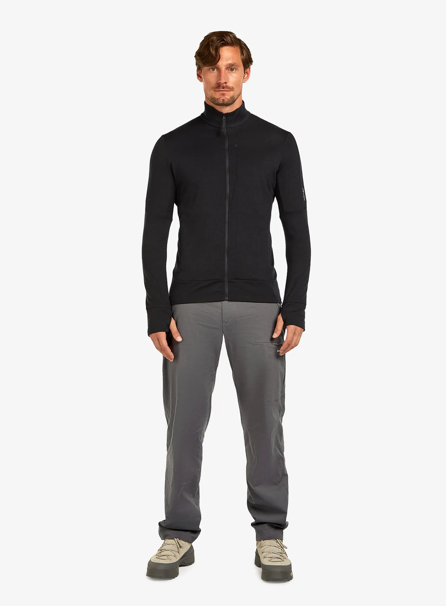 Суичър с цип Icebreaker Merino 260 Quantum IV LS Zip - black