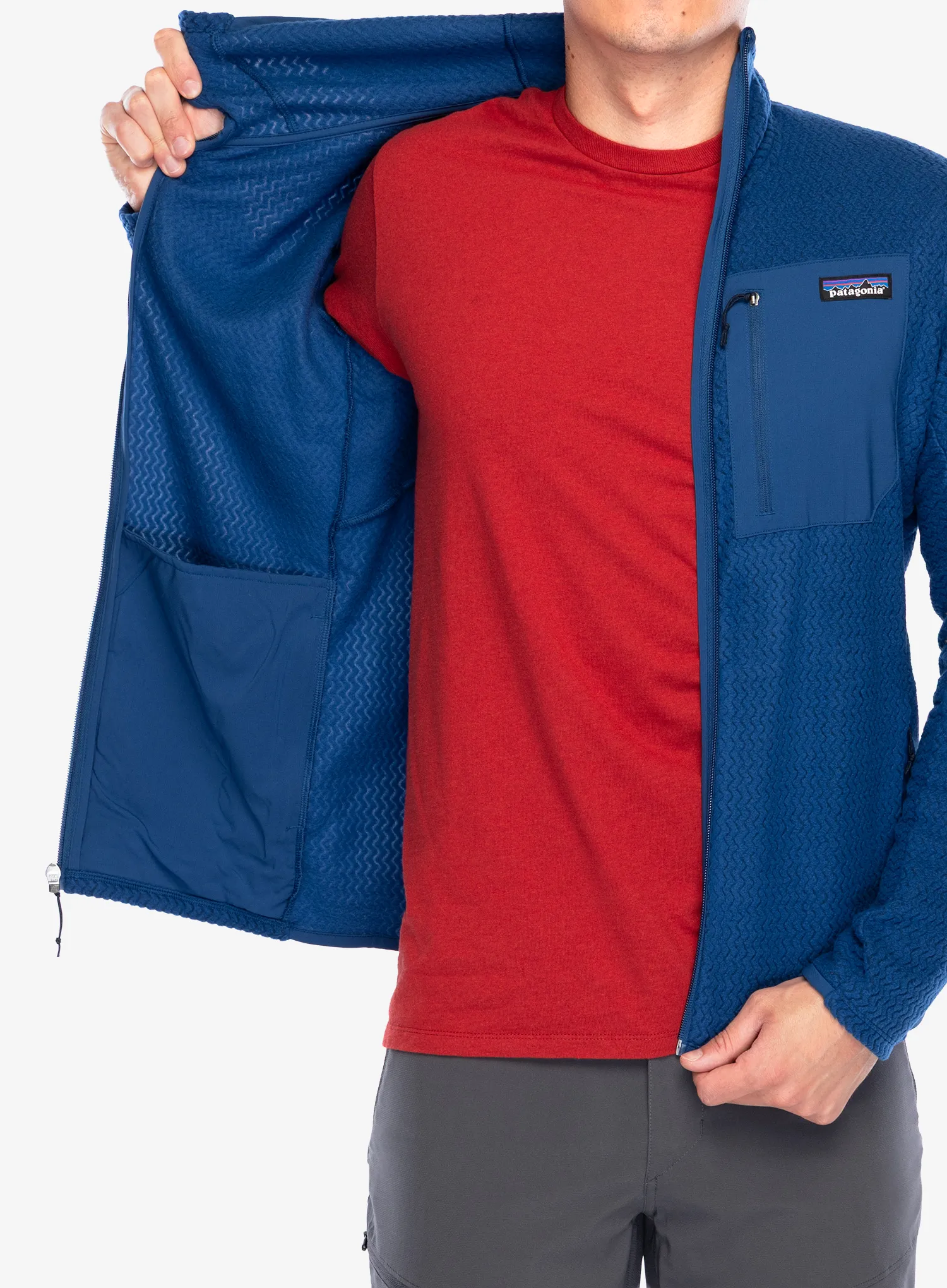 Суичър с цип Patagonia R1 Air Full-Zip Hoody - clement blue
