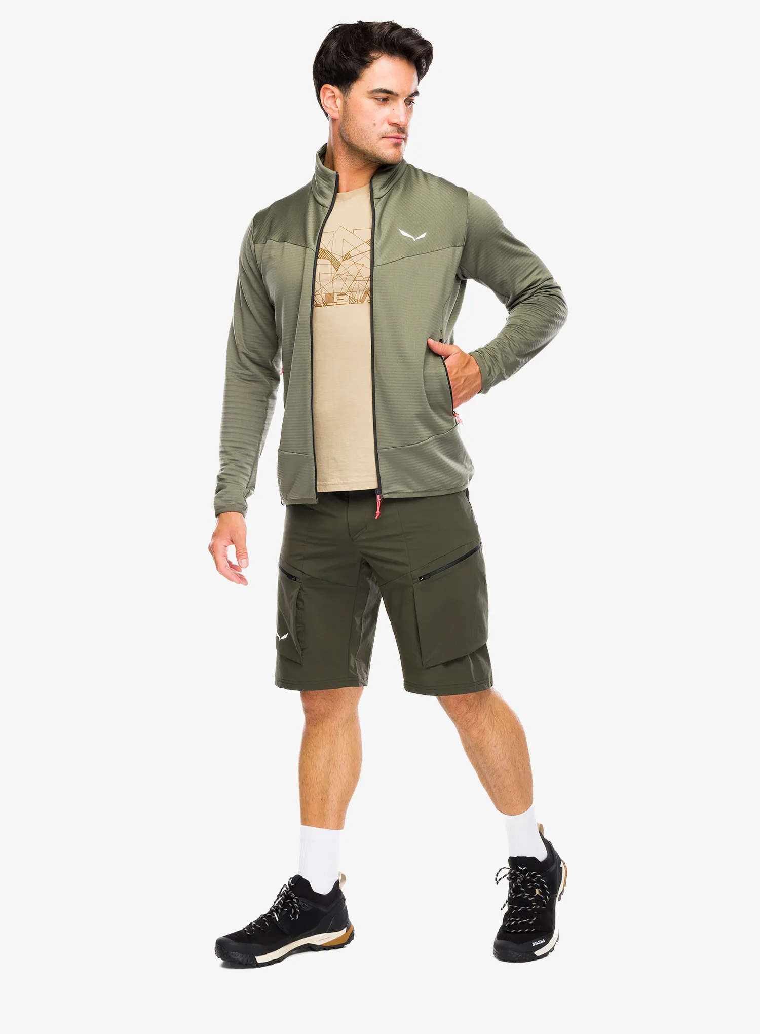 Суичър с цип Salewa Puez Altavia PL Jacket - faded green