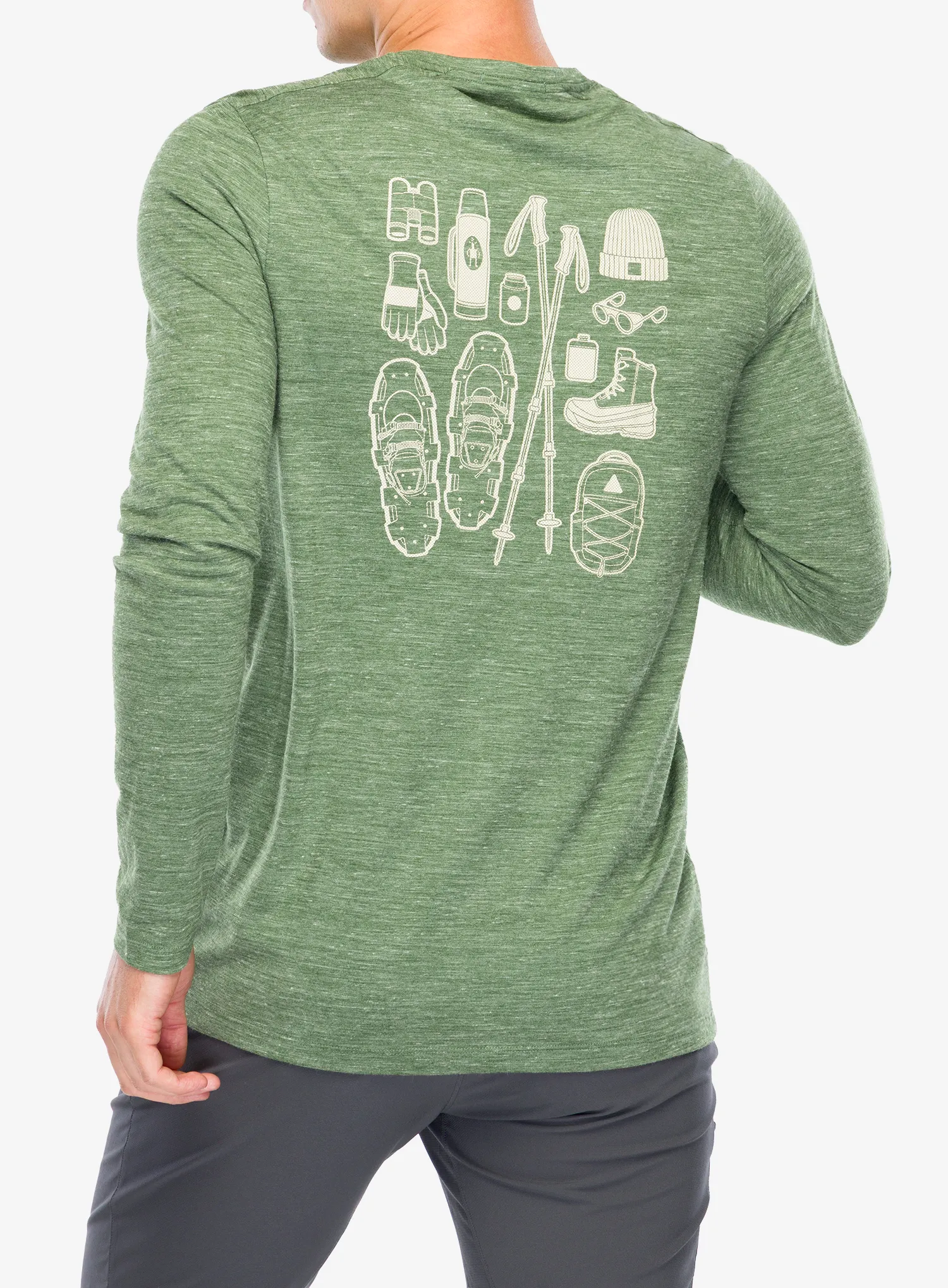 Суичър Smartwool Merino Hemp Blend Gear Up Long Sleeve Graphic Tee - fern green heather