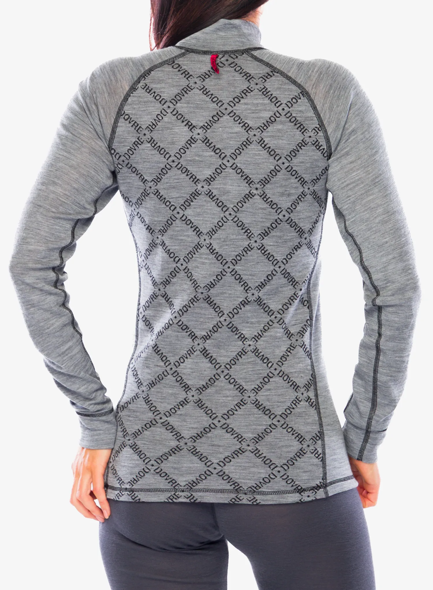 Дамски термоактивен суичър Dovre 100% Merino Wool Half Zip - grey
