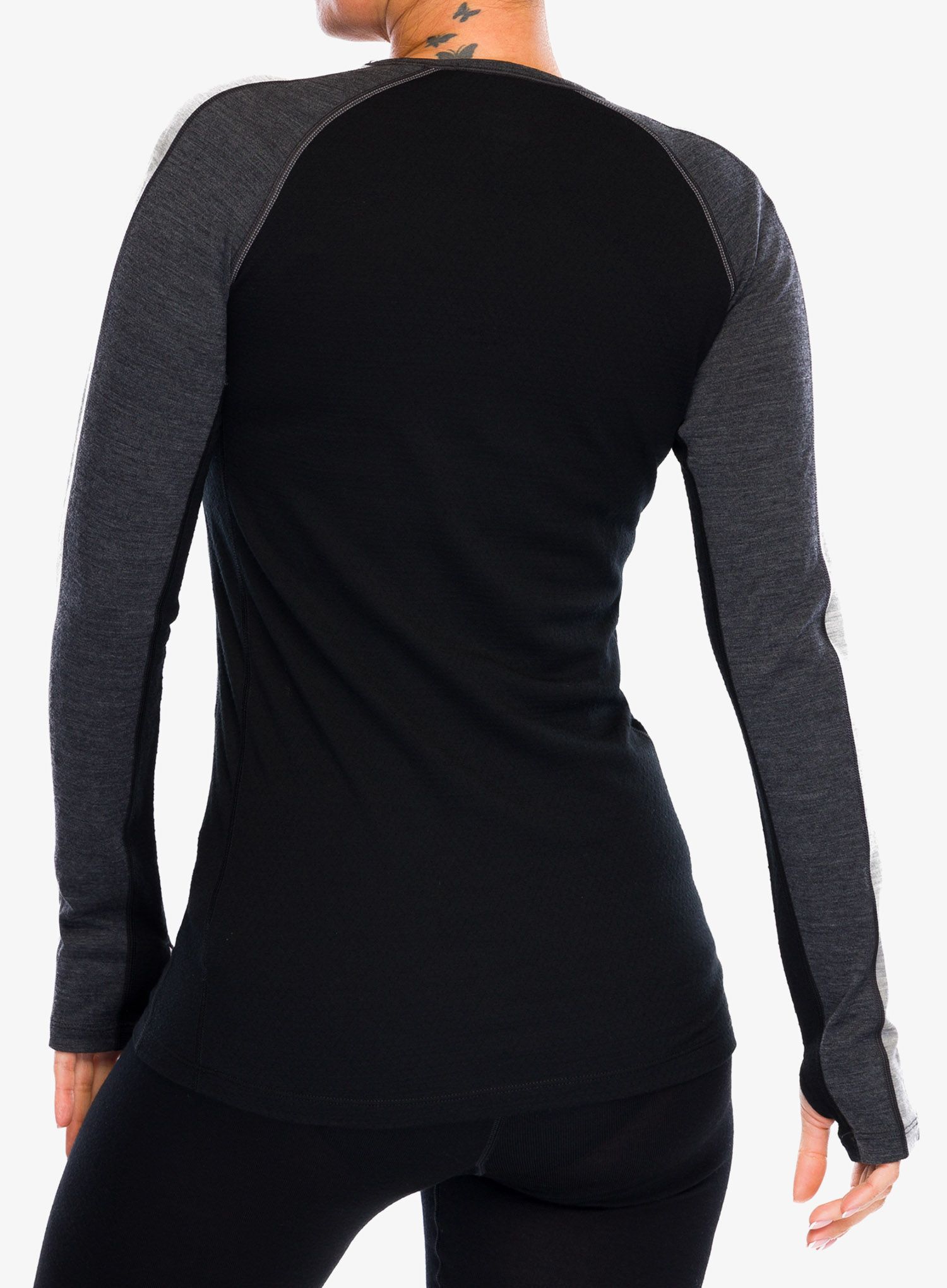 Дамски термоактивен суичър Icebreaker 200 ZoneKnit LS Crewe - jet hthr/black/metro hthr